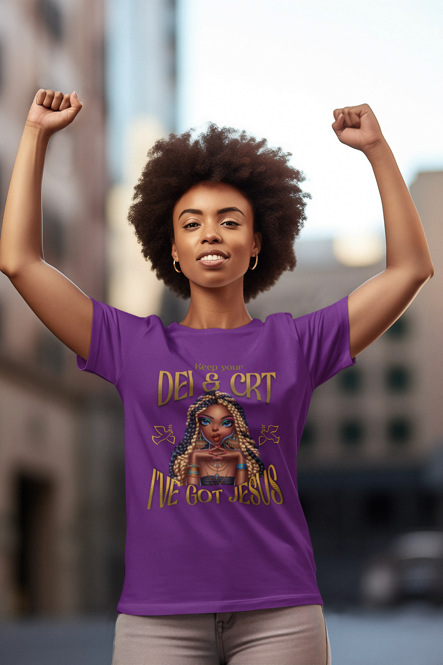 Faith Over Everything Shirt, Keep Your DEI & CRT, I've Got Jesus T-Shirt, Women Empowerment Shirt, Black Girl Magic T-Shirt, Melanin Shirt for Women