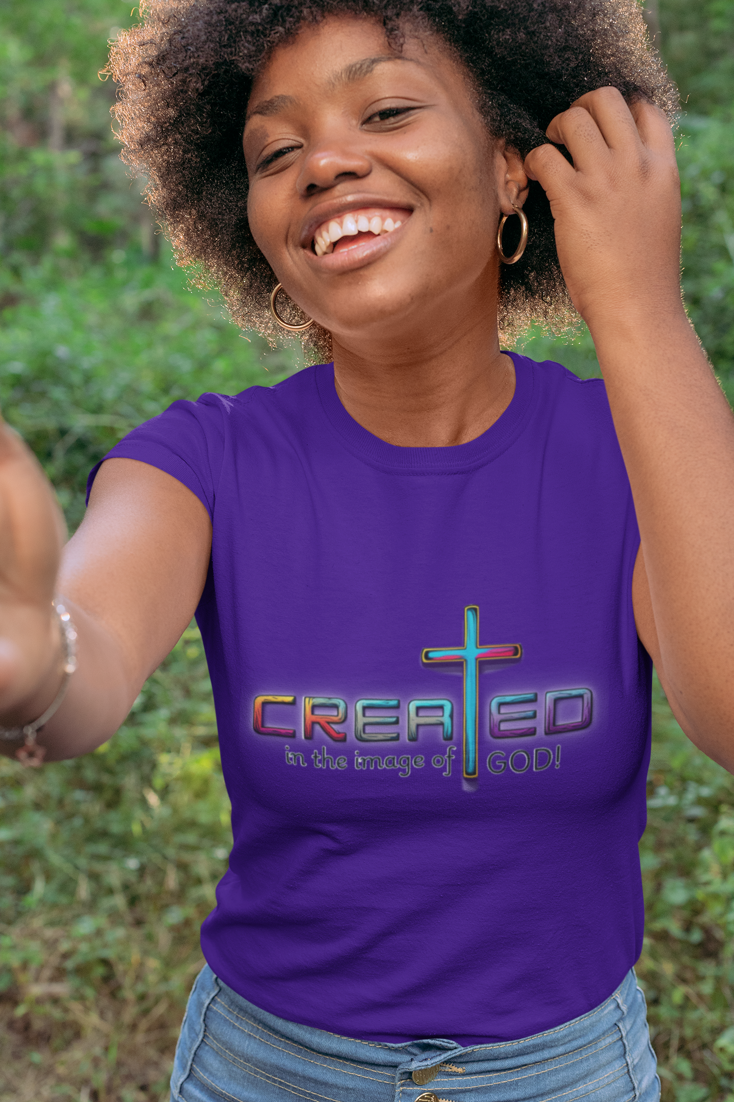 Religious T-Shirt, Inspirational Shirt, Unisex Christian Apparel, Jesus T-Shirt to Motivate, Christian T-Shirt, Created in His Image, God is