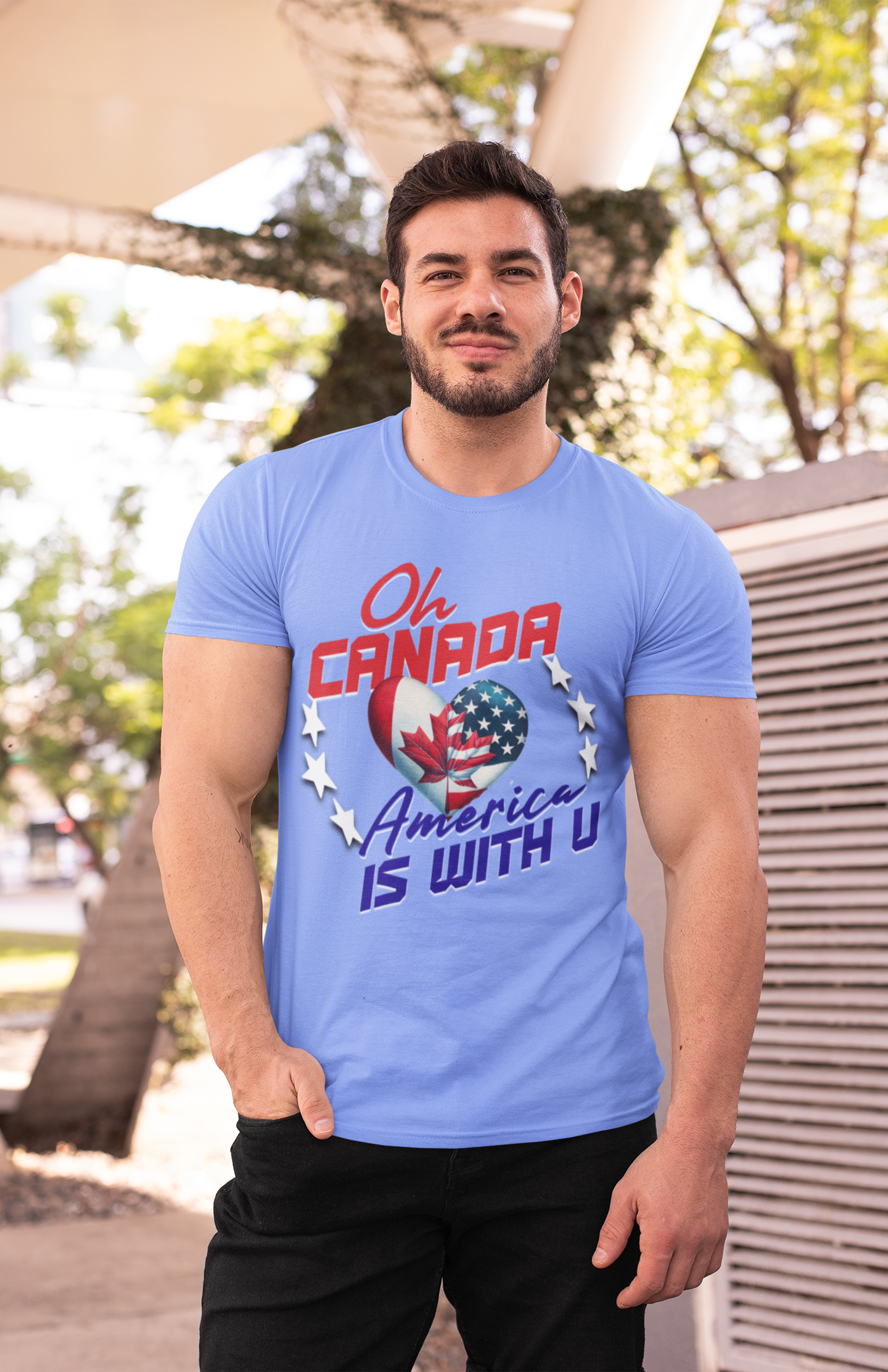 Oh Canada America Stands with You, Celebrate Friendship and Unity, America and Canada are United, Canada Pride, America Apologizes for Trump