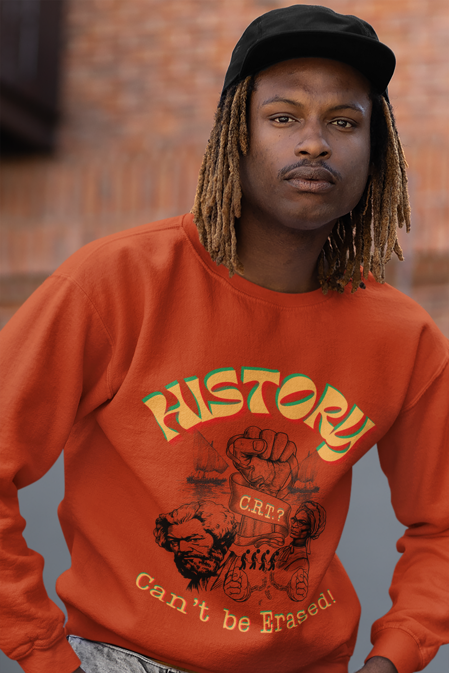 "History Can't Be Erased" Unisex NuBlend® Crewneck Sweatshirt, CRT Cannot Exist History is Real, Pro-History Sweatshirt, Juneteenth Sweatshirts
