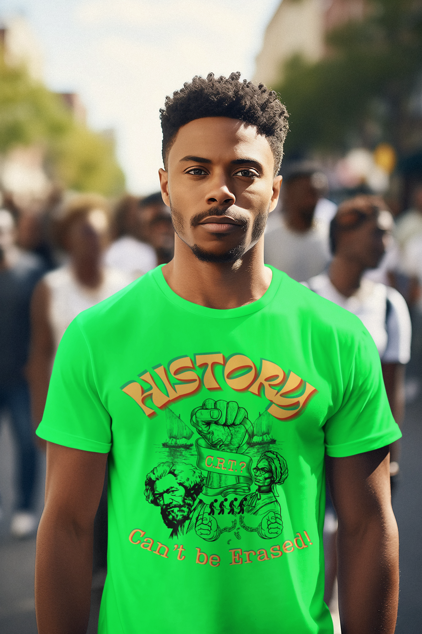 "History Can't Be Erased" Unisex Garment-Dyed T-shirt, Juneteenth T-Shirts, Black History Month T-Shirts, Unisex Black History Shirts