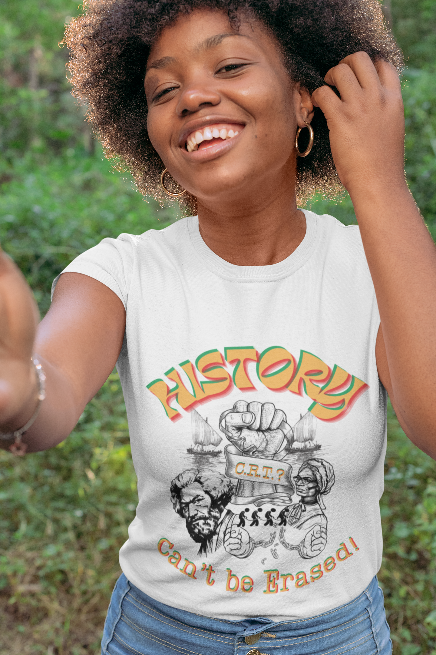 "History Can't Be Erased" Unisex Garment-Dyed T-shirt, Juneteenth T-Shirts, Black History Month T-Shirts, Unisex Black History Shirts