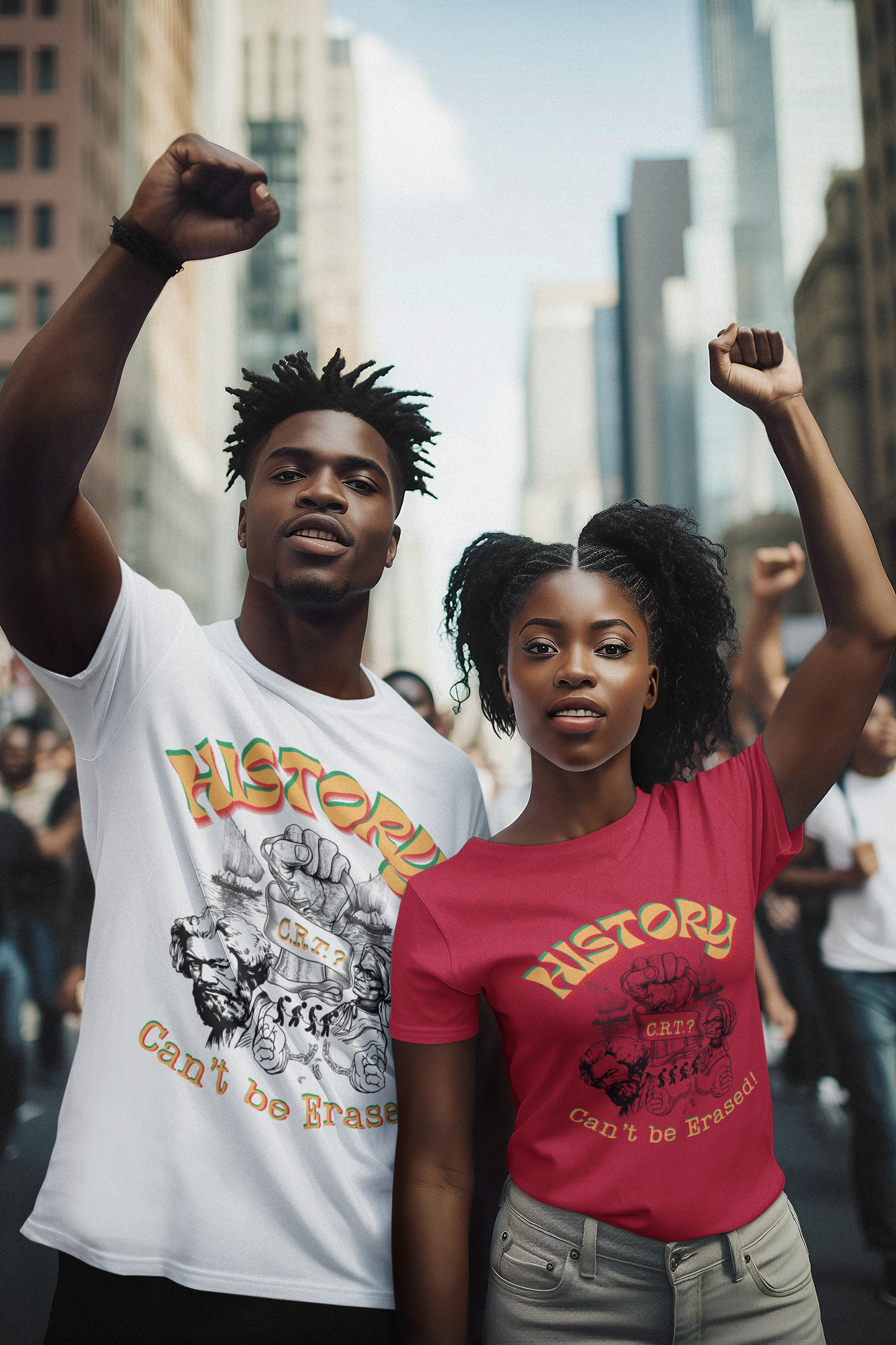 "History Can't Be Erased" Unisex Garment-Dyed T-shirt, Juneteenth T-Shirts, Black History Month T-Shirts, Unisex Black History Shirts