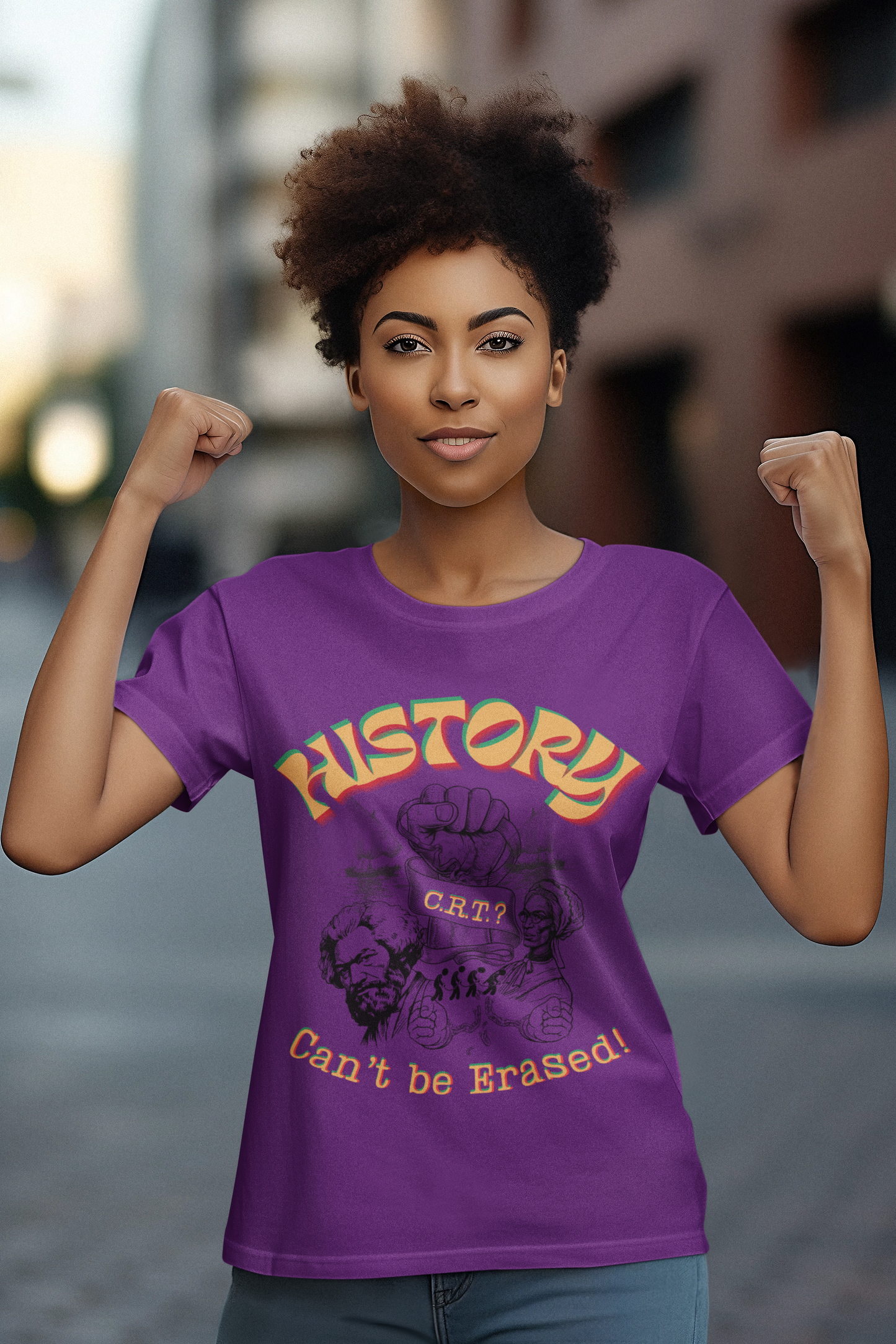 "History Can't Be Erased" Unisex Garment-Dyed T-shirt, Juneteenth T-Shirts, Black History Month T-Shirts, Unisex Black History Shirts