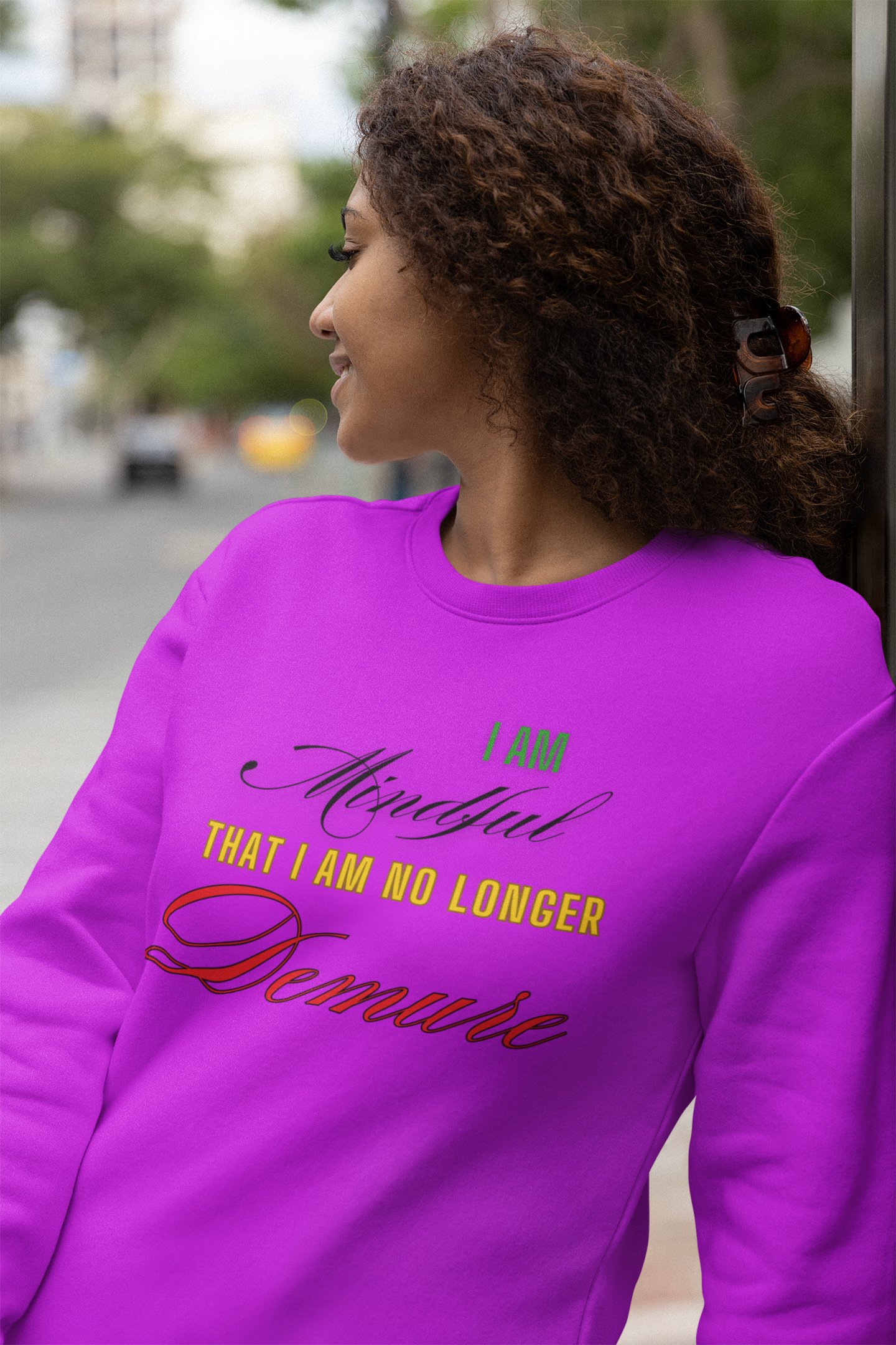 "Mindful But Not Demure" Heavy Blend™ Crewneck Sweatshirt, Demure Shirt, Funny Trendy Shirt, Viral Meme Shirt, Female Empowerment Shirt, Very Demure Very Mindful Very Cutesy, Minimalist Style