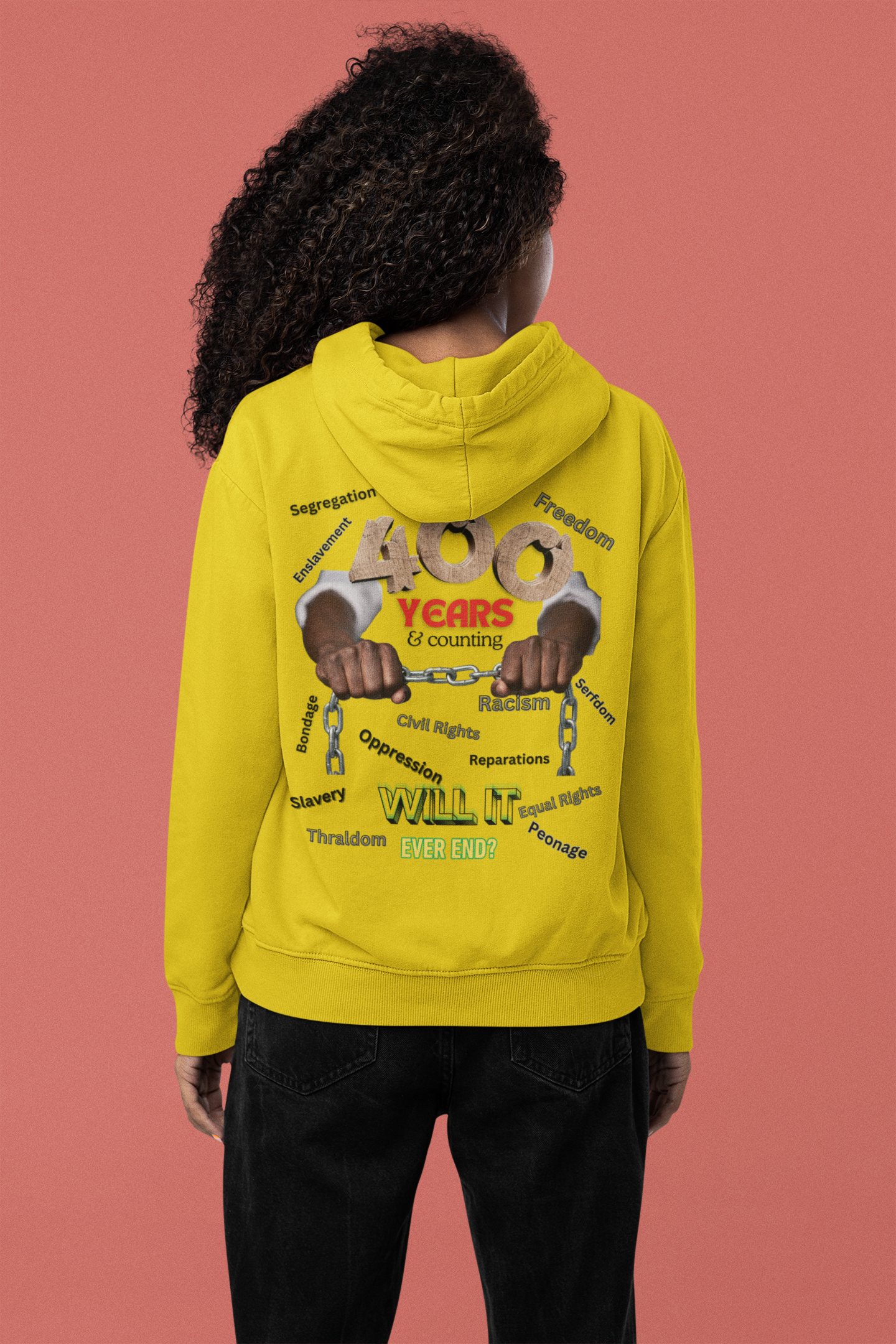 400 Years: Will It Ever End? Unisex Champion Hoodie, Black History Month, CRT, History Can't Be Erased,