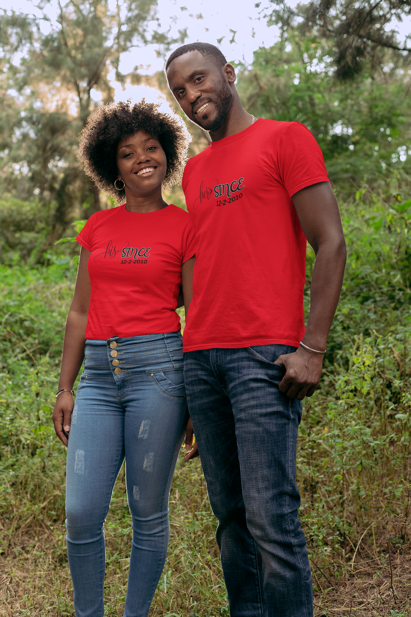 Personalized His and Hers Valentine T-Shirts, Custom Valentine T-Shirts, Unisex Valentine T-Shirts, T-Shirts for Couples, (Hers Solid Separately)