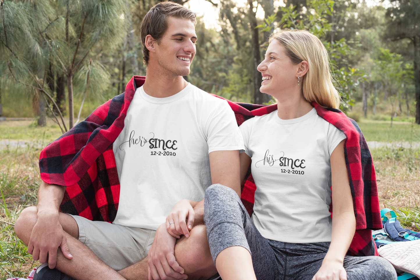 Personalized His and Hers Valentine T-Shirts, Custom Valentine T-Shirts, Unisex Valentine T-Shirts, T-Shirts for Couples, (Hers Solid Separately)