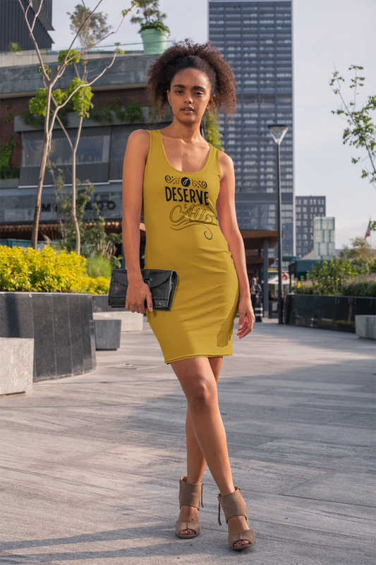 "I Deserve It All" Women's Racerback Dress, Kendrick Lamar Superbowl T-Shirt Dress, Superbowl T-Shirt, Rap, Hip Hop, Compton T-Shirt Dress