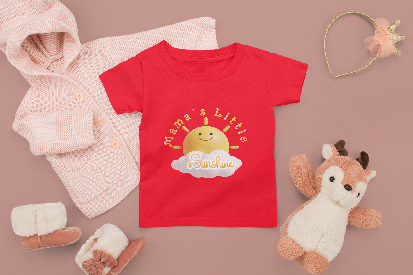 Mama's Little Sunshine Infant Fine Jersey Tee, Perfect Baby Shower Gift for Boy or Girl, 6-24 Mo. Toddler T-Shirt Gifts, T-Shirts for Toddler Boy and Girls