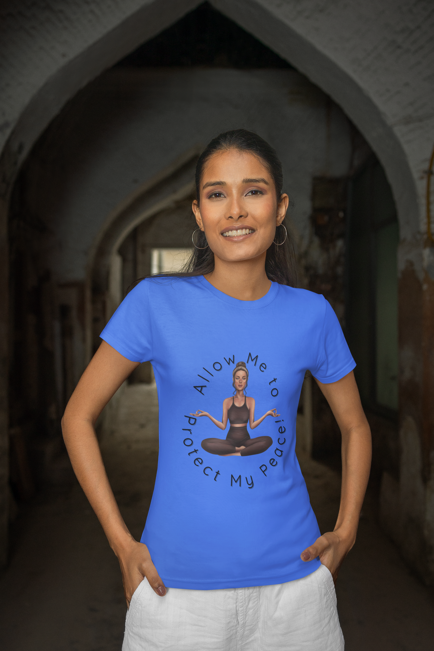 Protect My Peace Yoga Art, Serenity Yoga T-Shirt, Yoga Instructor Shirt, T-Shirt Gift for Yoga Instructor, Gift for Yoga Enthusiast, Fitness Instructor Gift