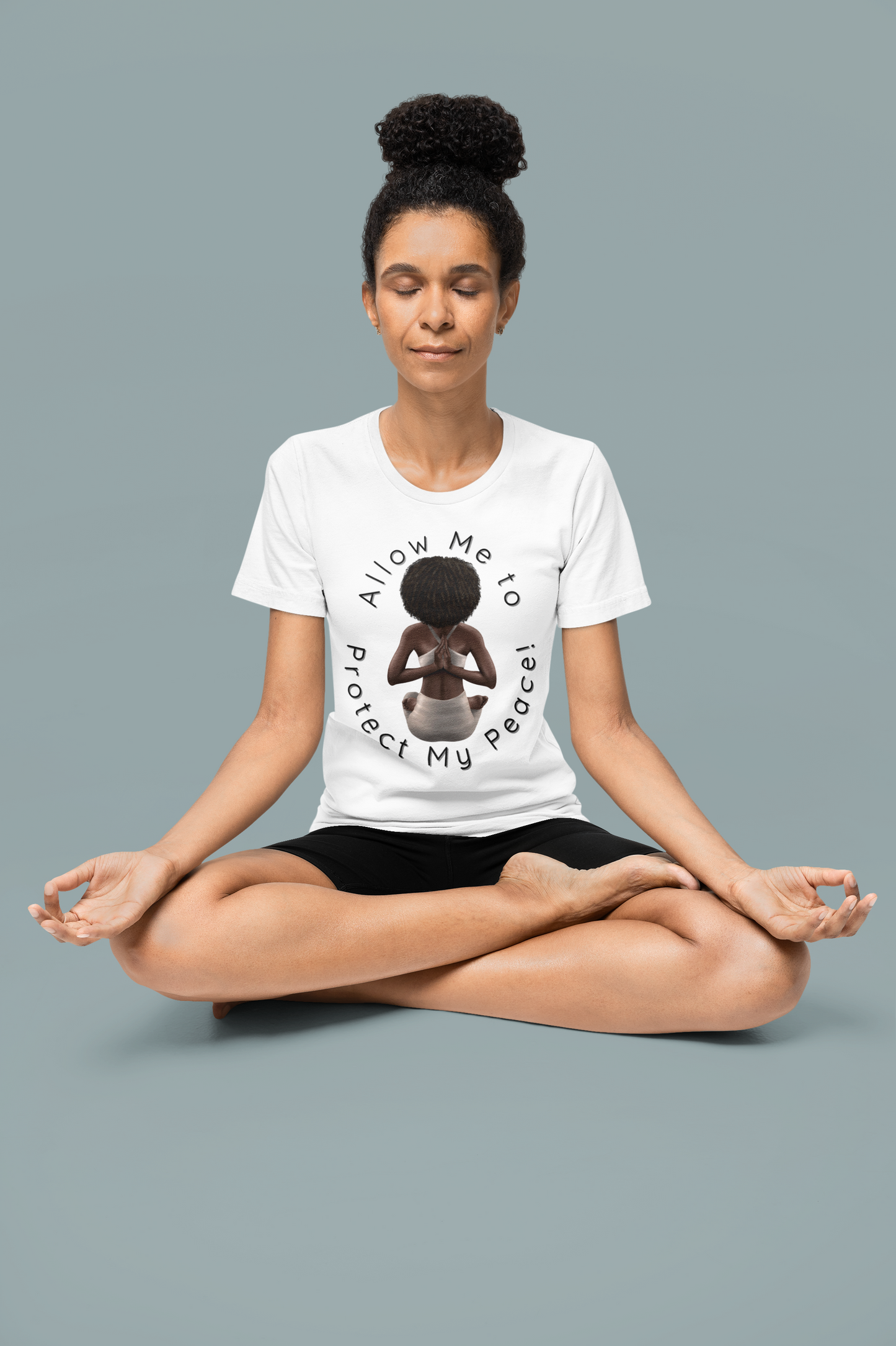Protect My Peace Yoga Art - Afrocentric Serenity T-Shirt, Black History Month Shirts, T-Shirt Gift for Black Women, Gift for Yoga Enthusiast