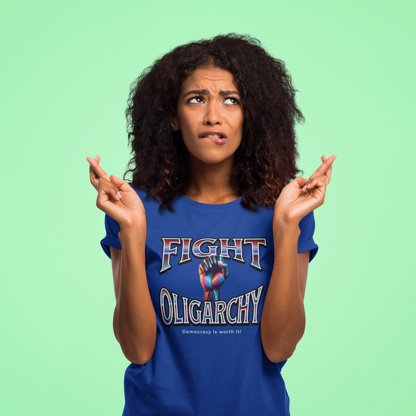 Fight Oligarchy, Democracy is Worth It! Fight Oligarchy Save Democracy Tee, Activists Protest T-Shirt, Political Rally Gear