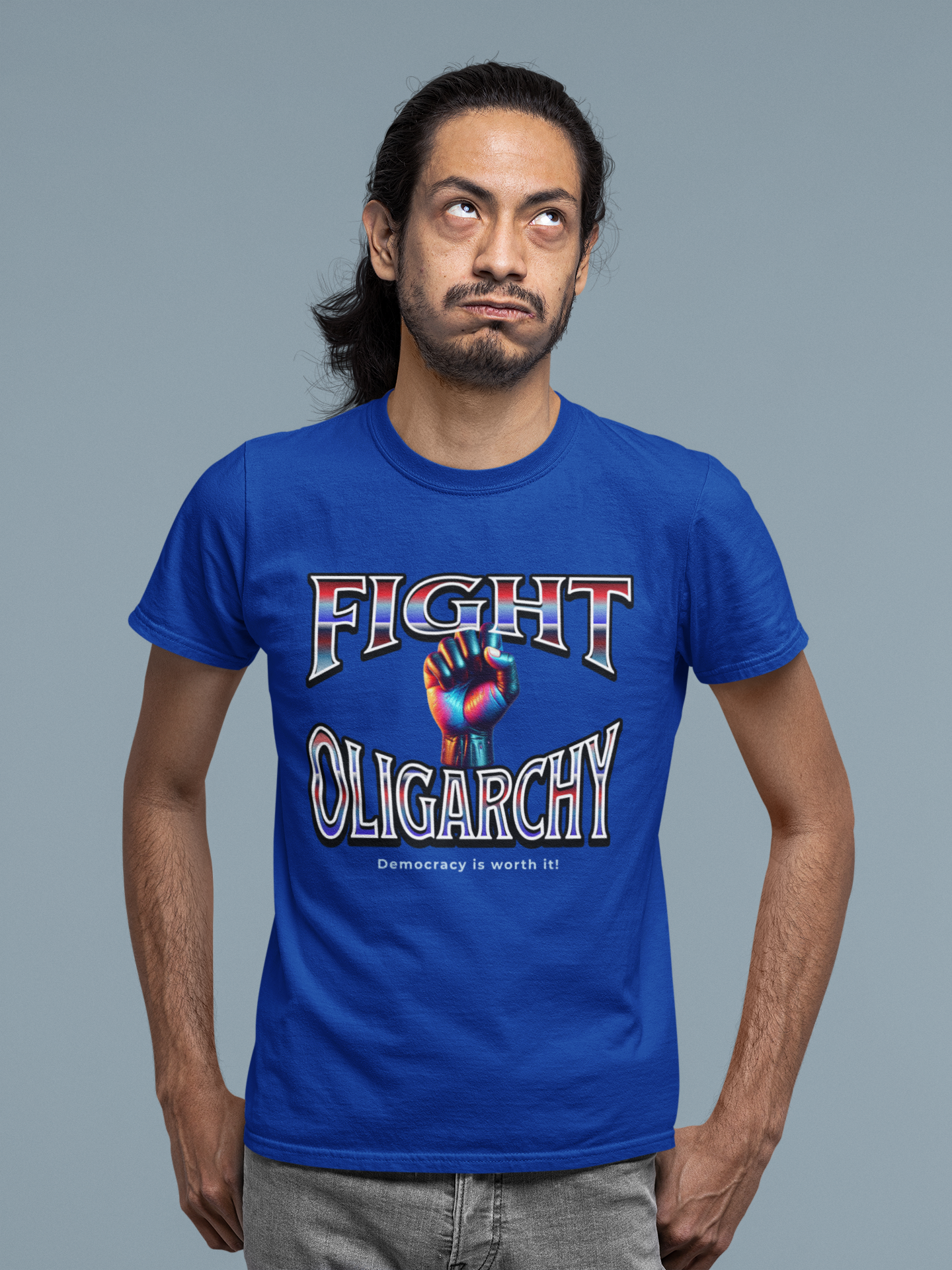 Fight Oligarchy, Democracy is Worth It! Fight Oligarchy Save Democracy Tee, Activists Protest T-Shirt, Political Rally Gear