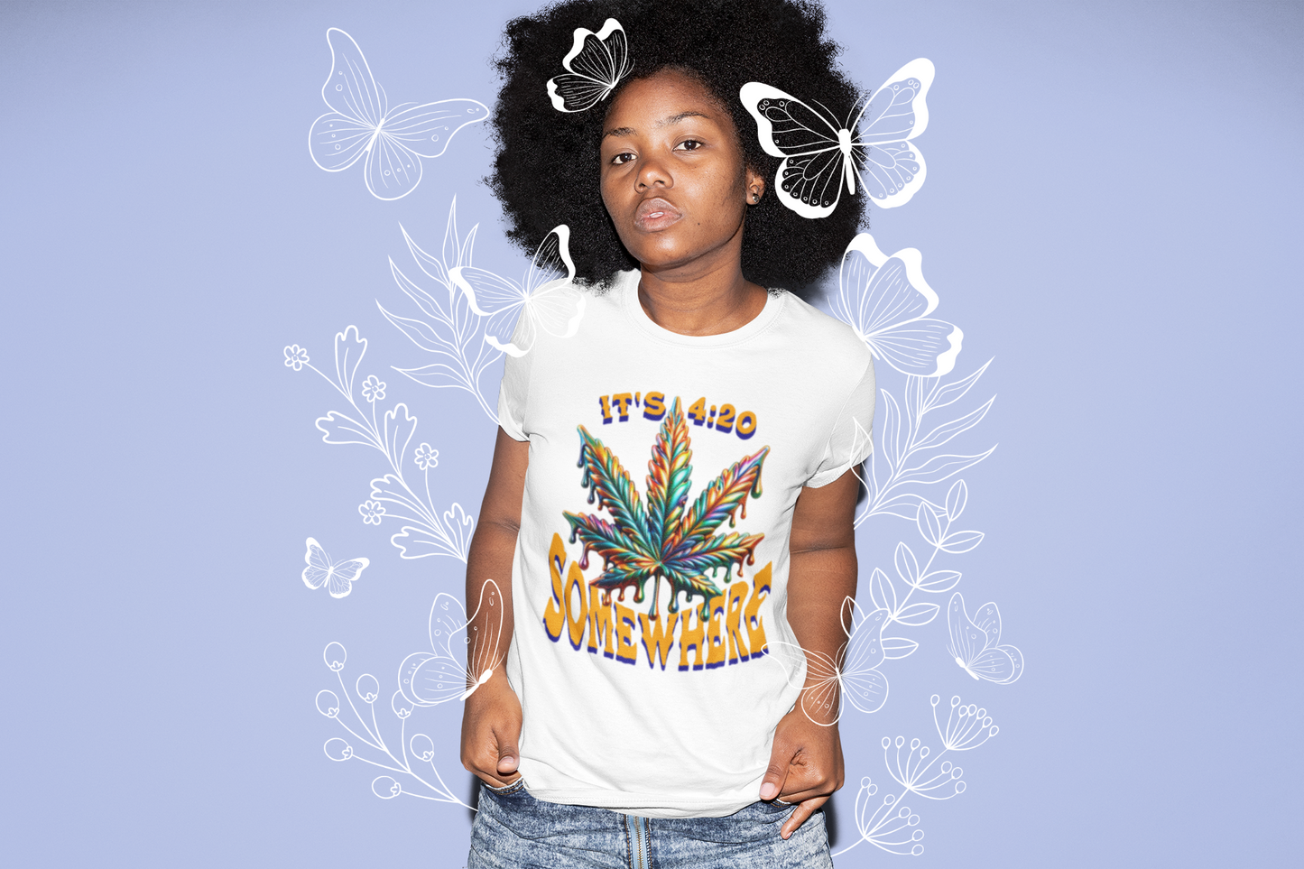 It's 420 Somewhere T-Shirt, Funny Marijuana Shirt, Cannabis Lifestyle Shirts, Funny Stoner Shirt, Cannabis Leaf T-Shirts, 420-Friendly Fashion