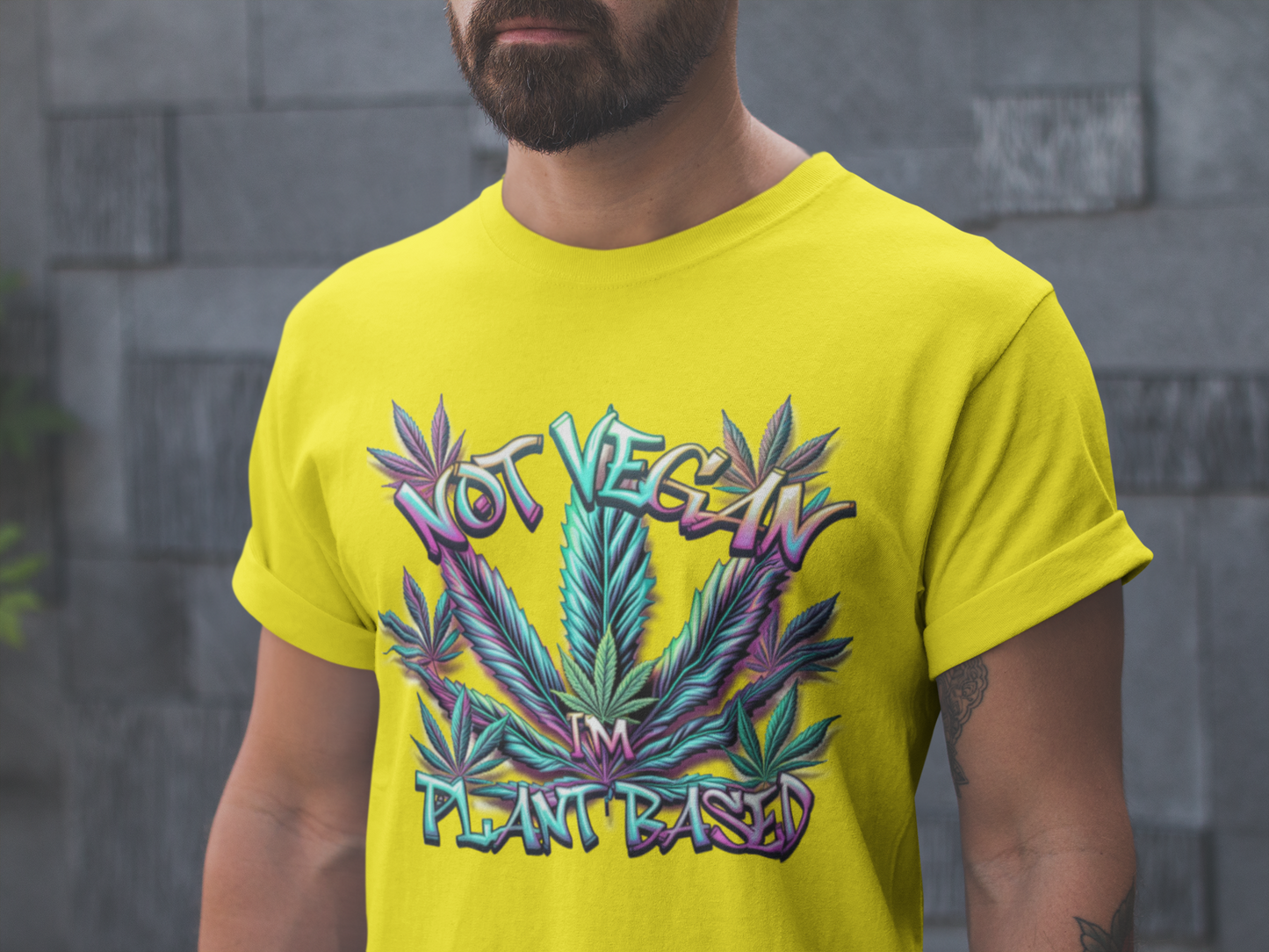 Not Vegan – I'm Plant-Based, Cannabis Lifestyle Shirt, Weed Culture Apparel, Funny Stoner Shirt, 420-Friendly Fashion, Plant-Based Humor, 420 T-Shirts