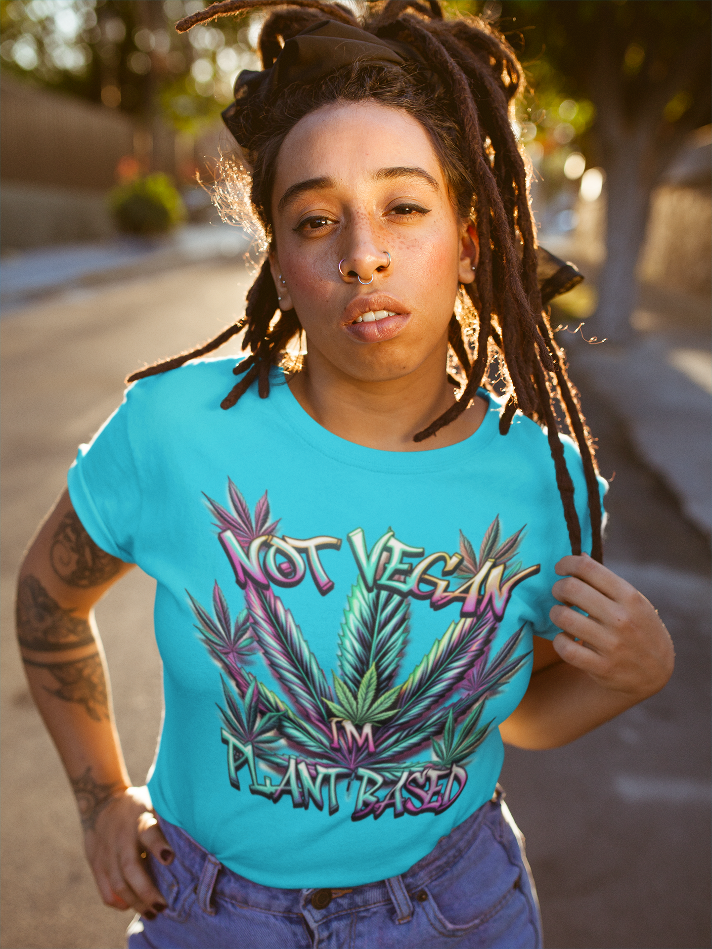 Not Vegan – I'm Plant-Based, Cannabis Lifestyle Shirt, Weed Culture Apparel, Funny Stoner Shirt, 420-Friendly Fashion, Plant-Based Humor, 420 T-Shirts