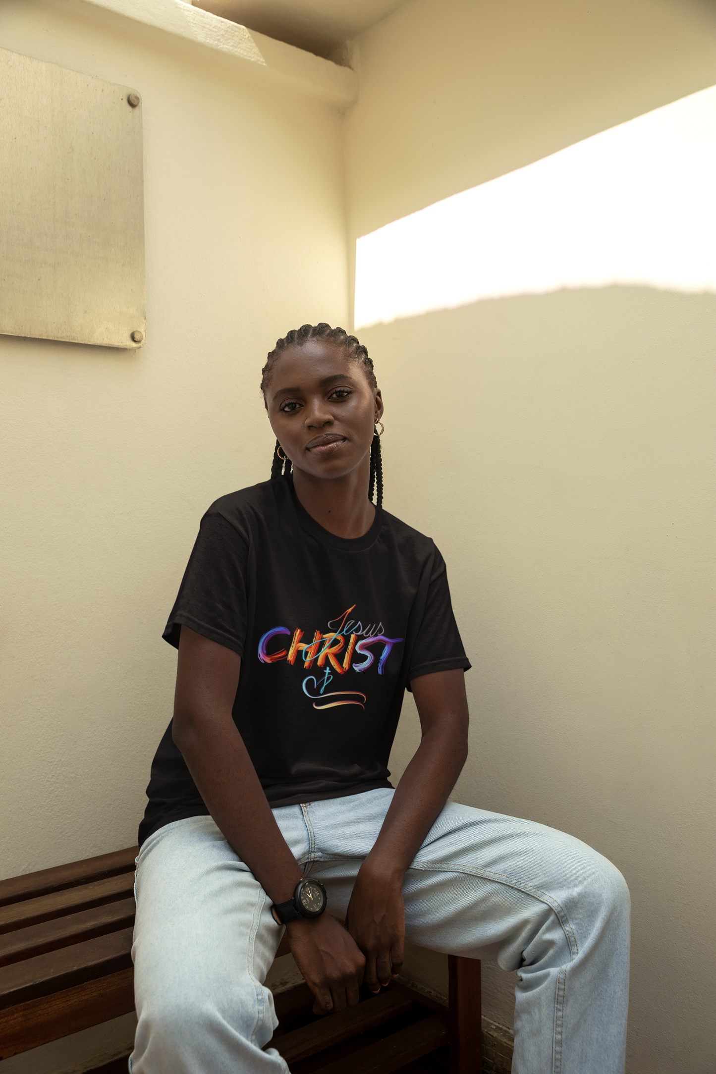 Jesus Christ Shirt, Faith & Light T-shirt, Christian Apparel, Bold Christian Graphics, Christian Gift, Faith-Based Art, Gospel Merchandise
