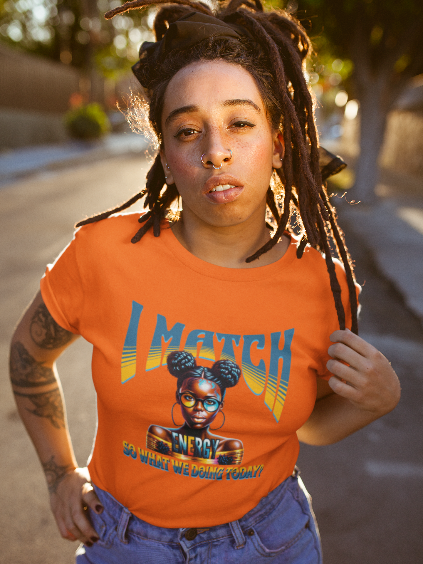I Match Energy T-Shirt, Trendy Empowerment Design Shirt, Matching Energy T-Shirt Vibes, Reciprocal Energy Tee, Black Girl Magic Tees