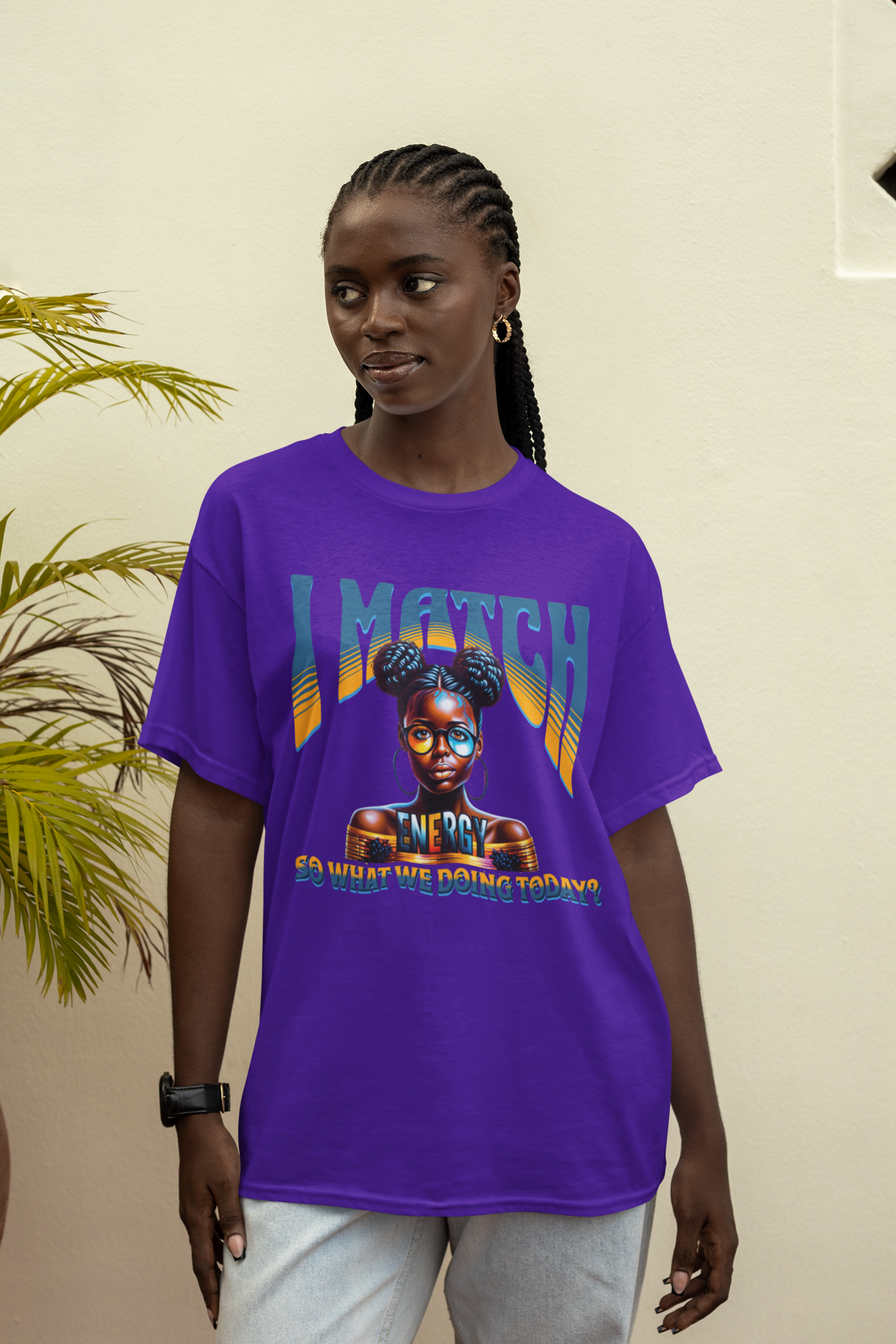 I Match Energy T-Shirt, Trendy Empowerment Design Shirt, Matching Energy T-Shirt Vibes, Reciprocal Energy Tee, Black Girl Magic Tees