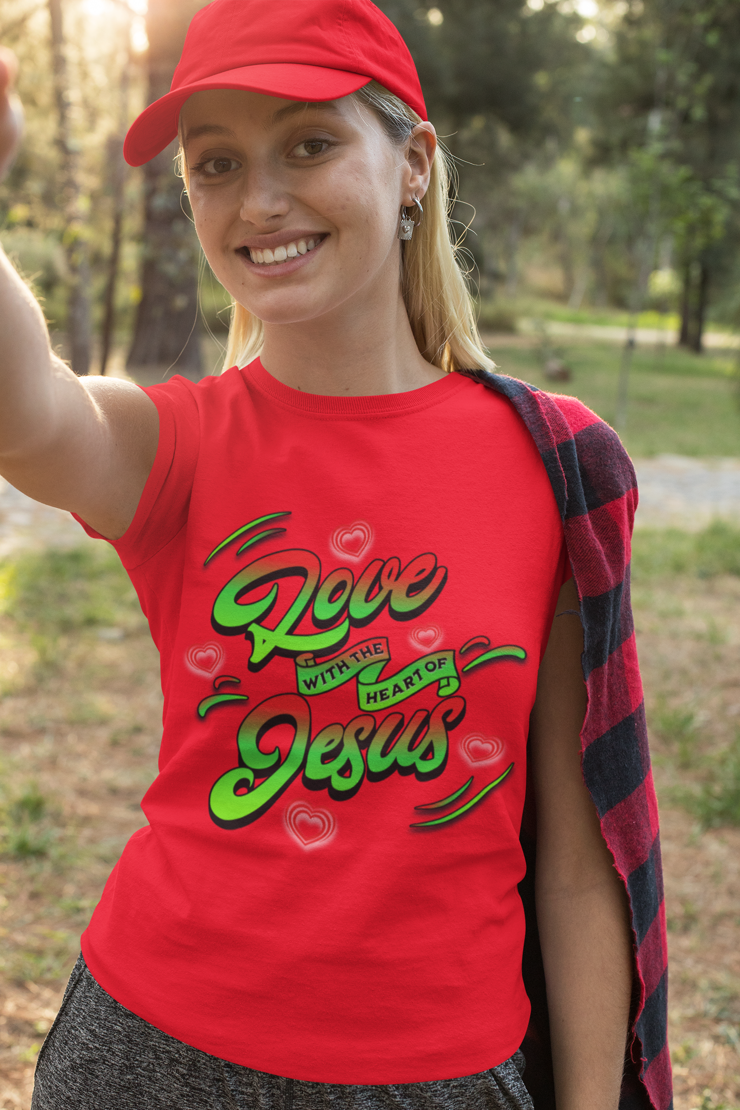 Love with the Heart of Jesus, Unisex Religious T-Shirts, Christian Apparel Gift, Love Thy Neighbor Shirts, Gift for a Religious Person, Christian Merchandise