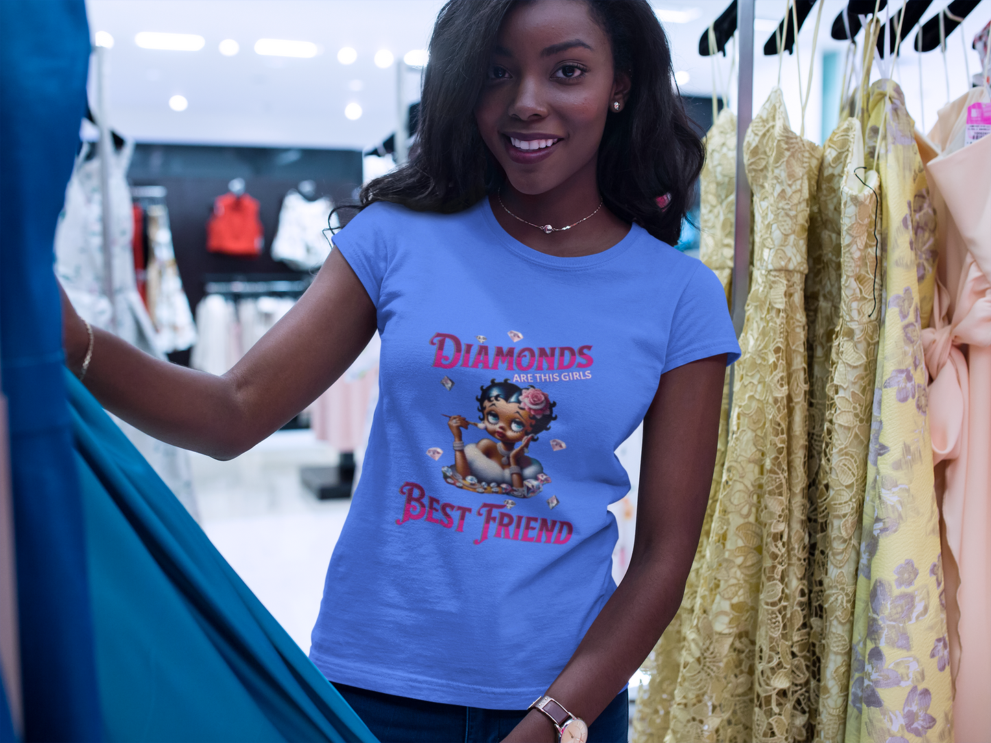 Diamonds Are This Girl's Best Friend, Marilyn Monroe Quote Shirt, Best Friend Tees, Betty Boop I Love Diamonds T-Shirts,