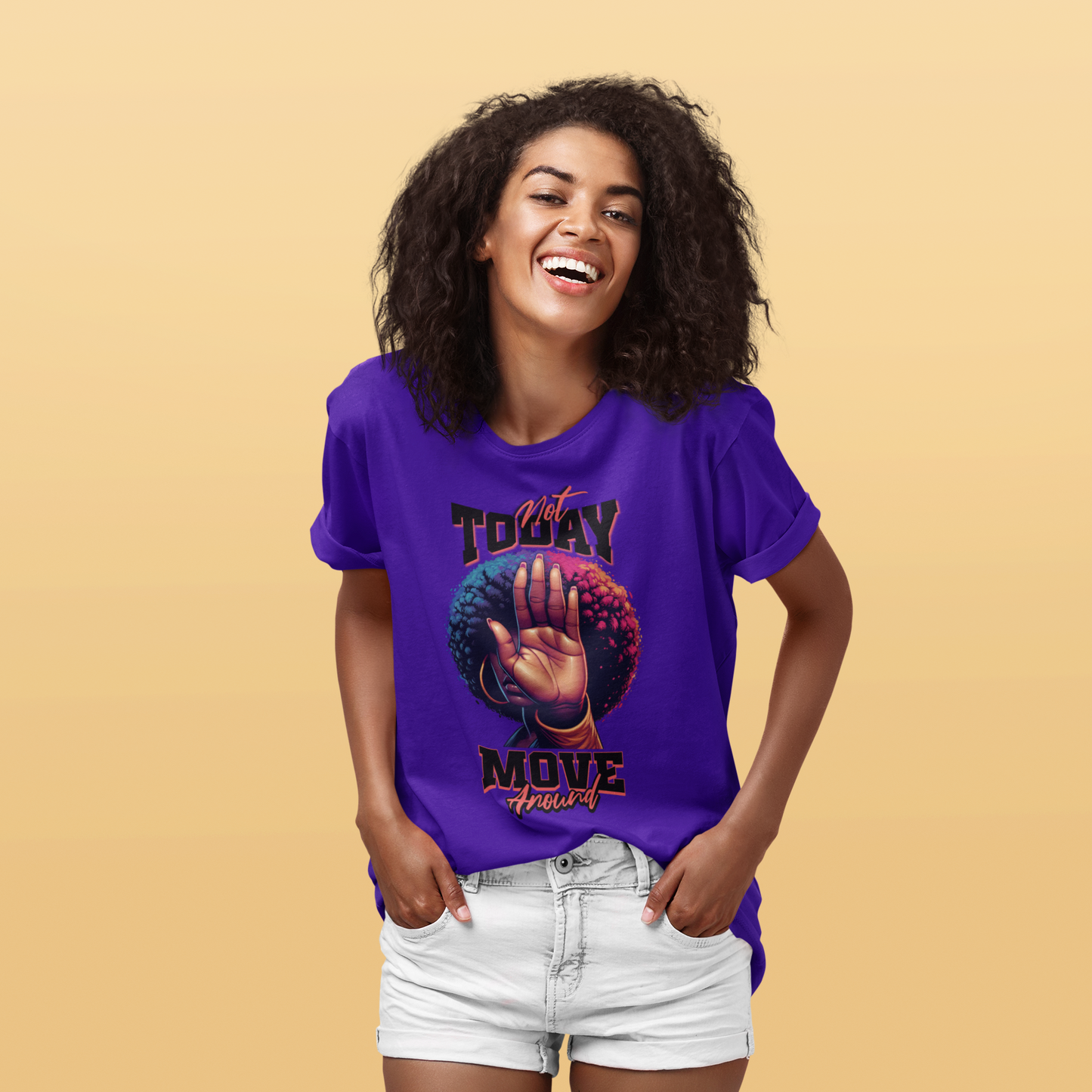 Boundary Boss Not Today Move Around T-shirt, Black Pride T-Shirts, Black Empowerment Shirts for Women, Self-Care Boundary Shirts