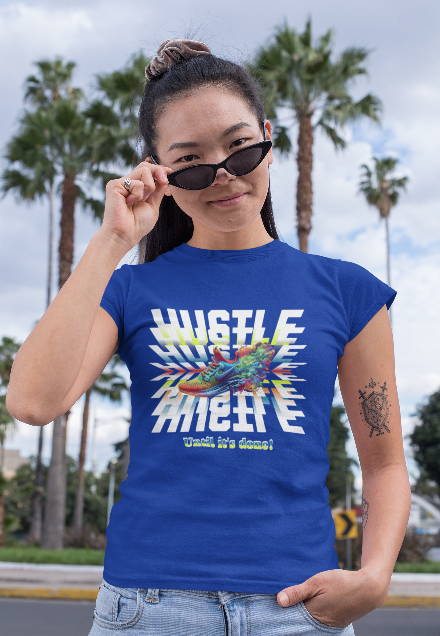 Unisex Motivational Hustle T-Shirt, Never Give Up Shirt, Hustle and Motivate Shirt, Perseverance and Commitment Tees