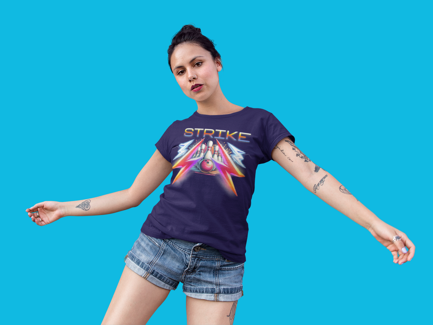 Retro Bowling Strike Unisex Cotton Crew Tee, When You Roll Up and Show Out on the Lanes, Strike Bowling T-Shirt for Men and Women