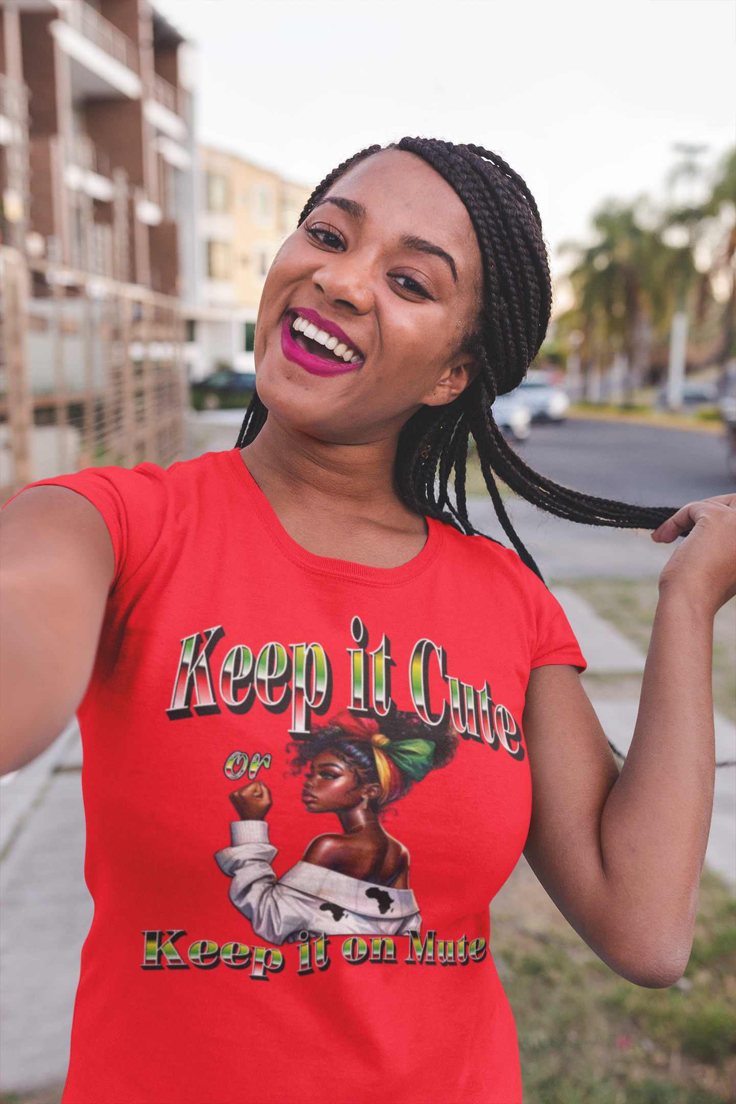 Keep It Cute Women's Boyfriend Tee - Stylish Graphic T-Shirt for Everyday Wear, Keep it Cute or Keep it On Mute T-Shirt,