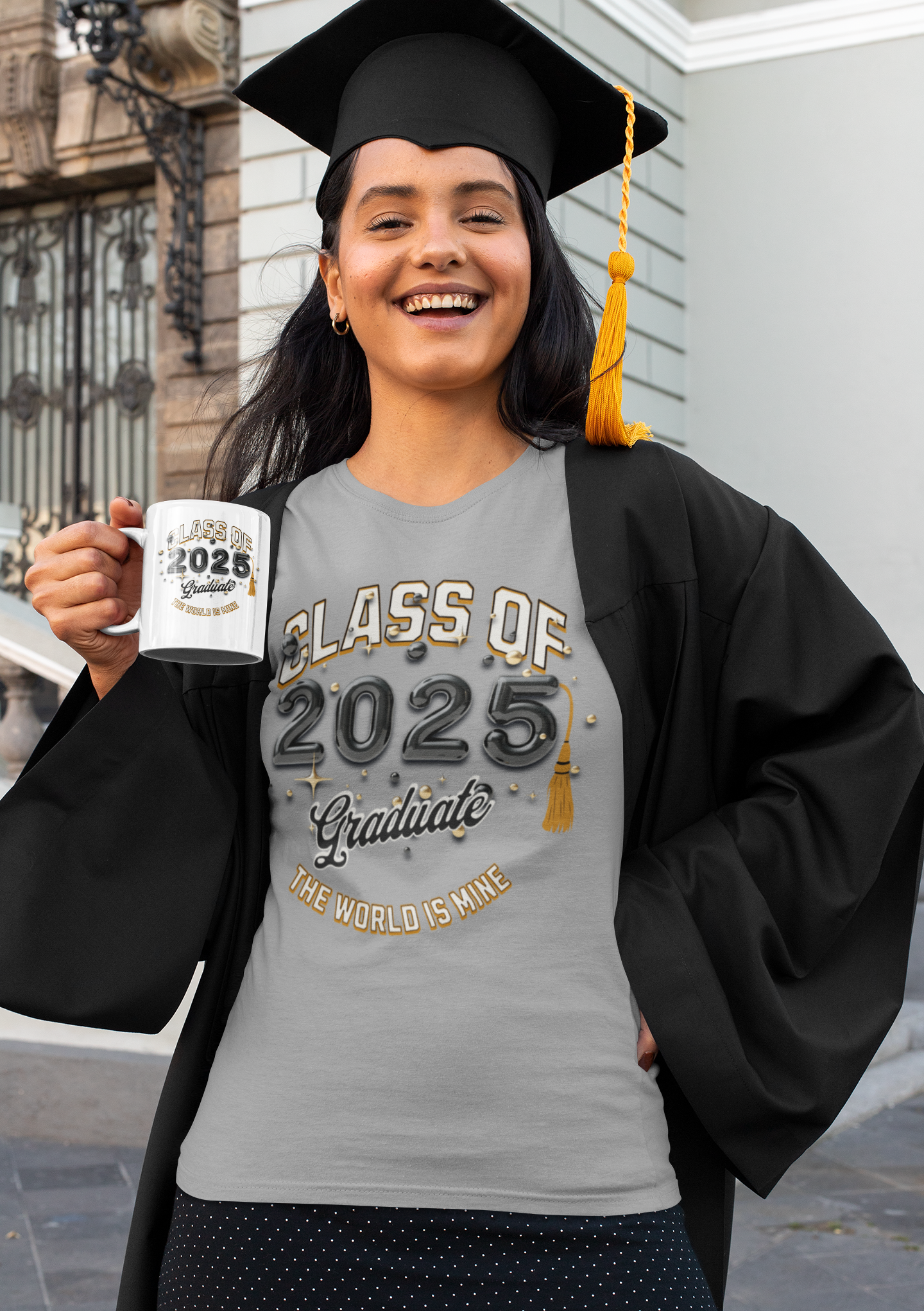2025 Graduate Unisex Jersey Tee, Class of 2025 Graduation Shirt, Graduation Pride for 2025T-Shirts, The World is Mine Tees