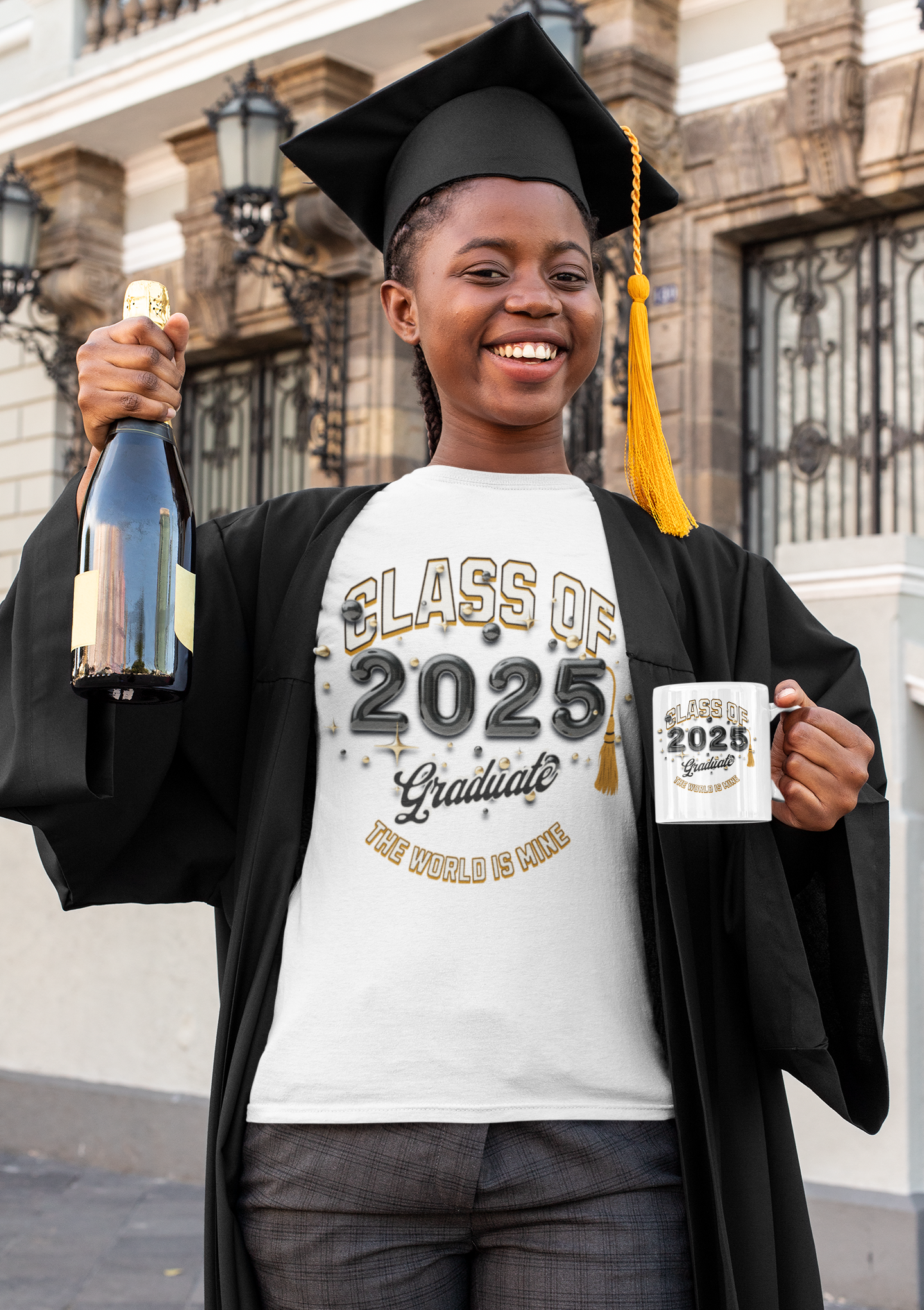 2025 Graduate Unisex Jersey Tee, Class of 2025 Graduation Shirt, Graduation Pride for 2025T-Shirts, The World is Mine Tees