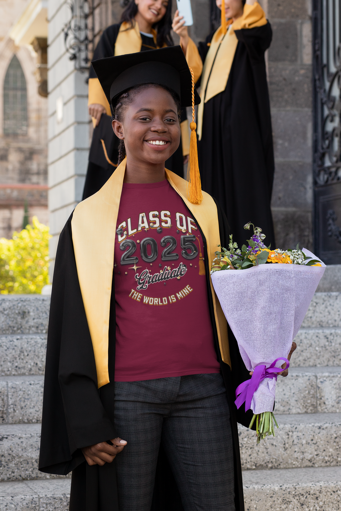 2025 Graduate Unisex Jersey Tee, Class of 2025 Graduation Shirt, Graduation Pride for 2025T-Shirts, The World is Mine Tees