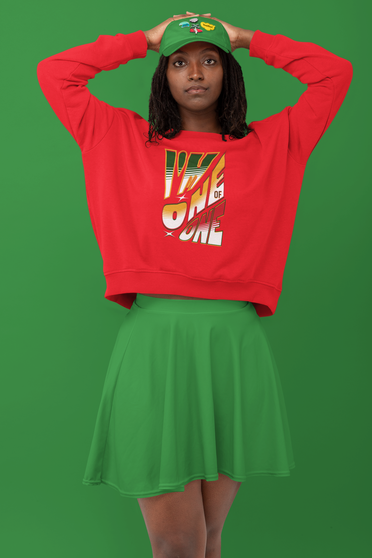 Vibrant One of One Sweatshirt, Juneteenth Garment-Dyed Sweatshirt, Red, Yellow, Green Sweatshirt, Trendy Afrocentric Color Shirt