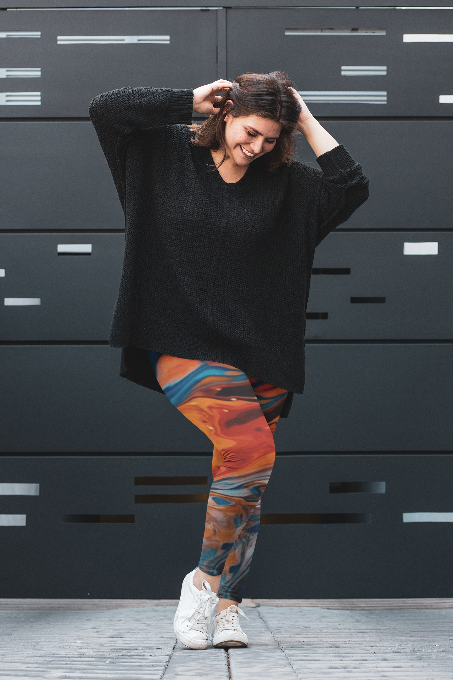 Vibrant Abstract Patterned Leggings, Stylish Activewear for Women, Perfect for Yoga, Dance, or Casual Outings, Gifts for Fitness Instructor