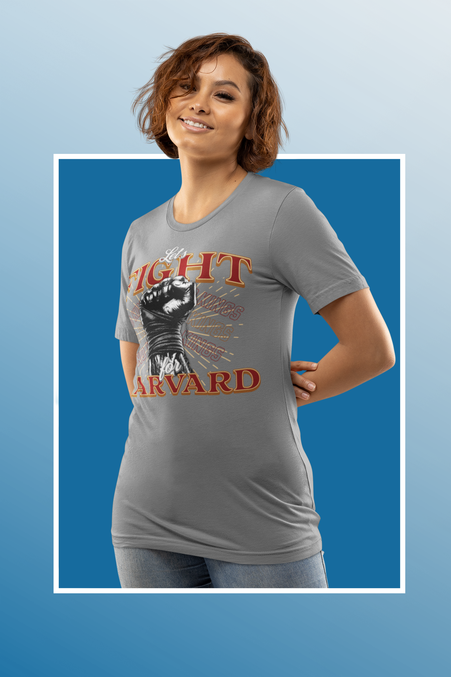 Empowering Fight for Hardvard University T-Shirt | Trump vs. Harvard T-Shirts, Spirit of Democracy, Standing with Hardvard Tee
