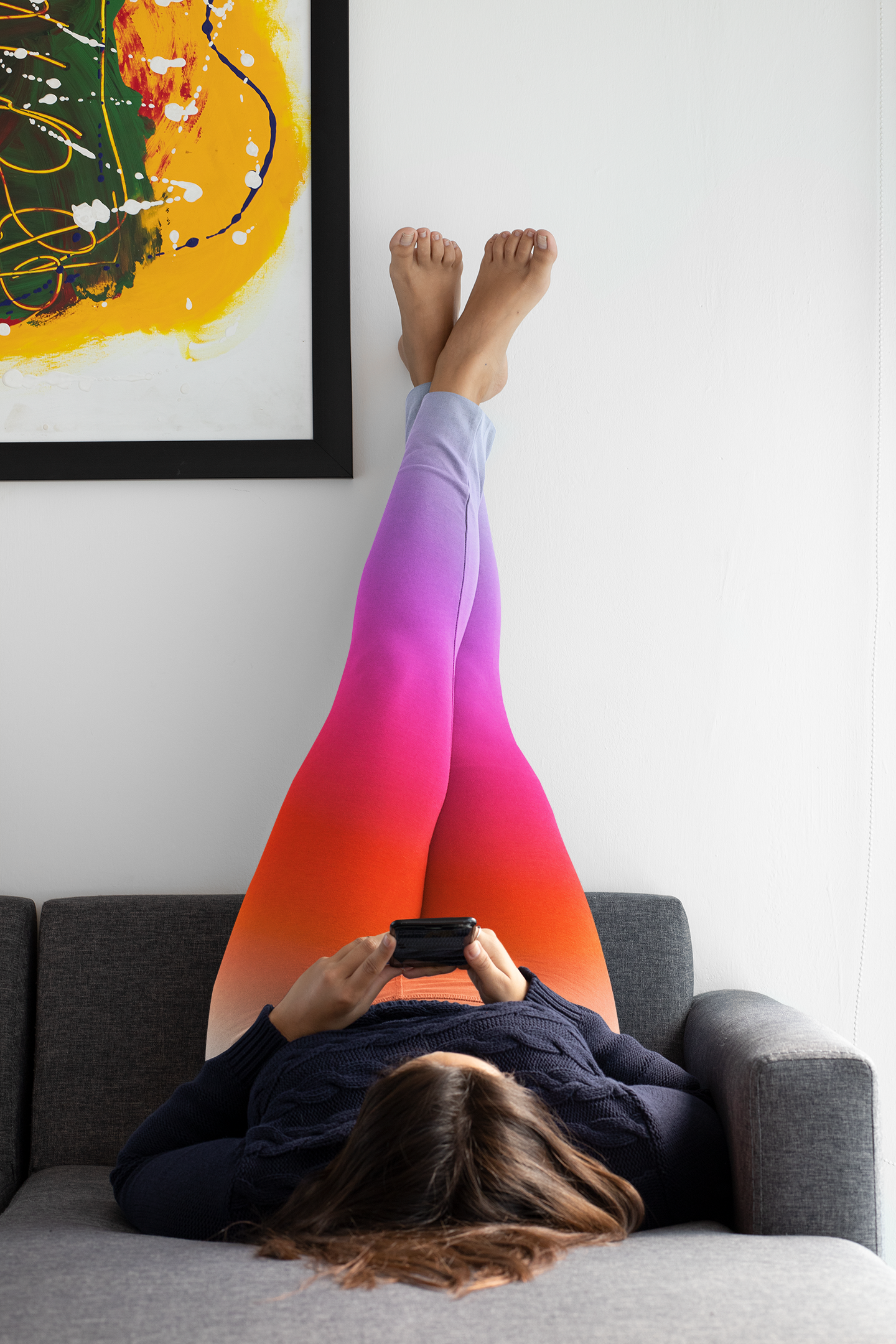 Vibrant Gradient Leggings, Yoga Pants, Athletic Wear, Comfortable Activewear, Gradient Fashion Leggings, Activewear Apparel for Women