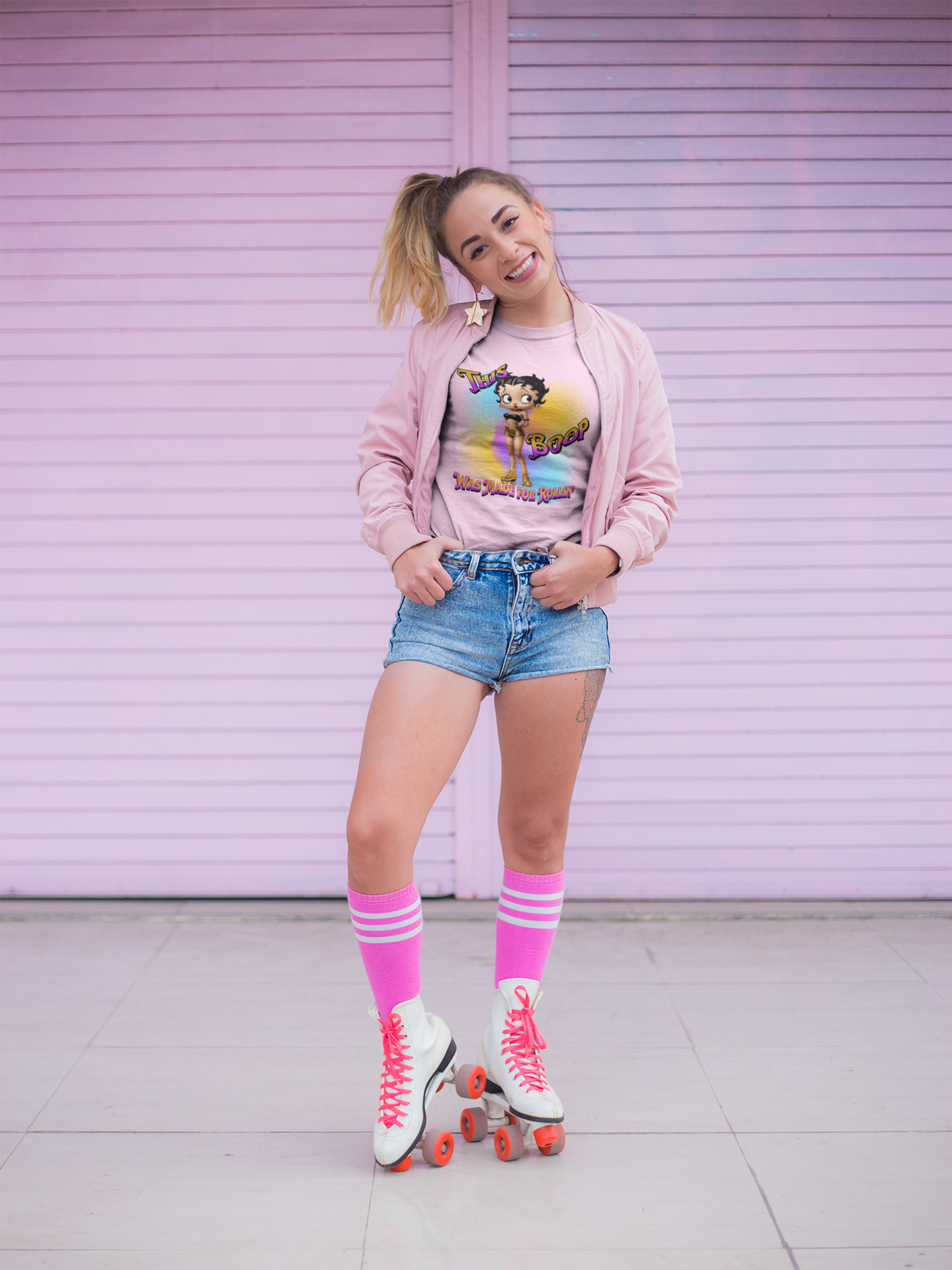 Retro Betty Boop Cartoon Tee, Fun Skater Themed T-Shirt, Vintage Skater Girl Shirt, Casual Wear, Betty Boop Design, Perfect Gift for Skater Fans