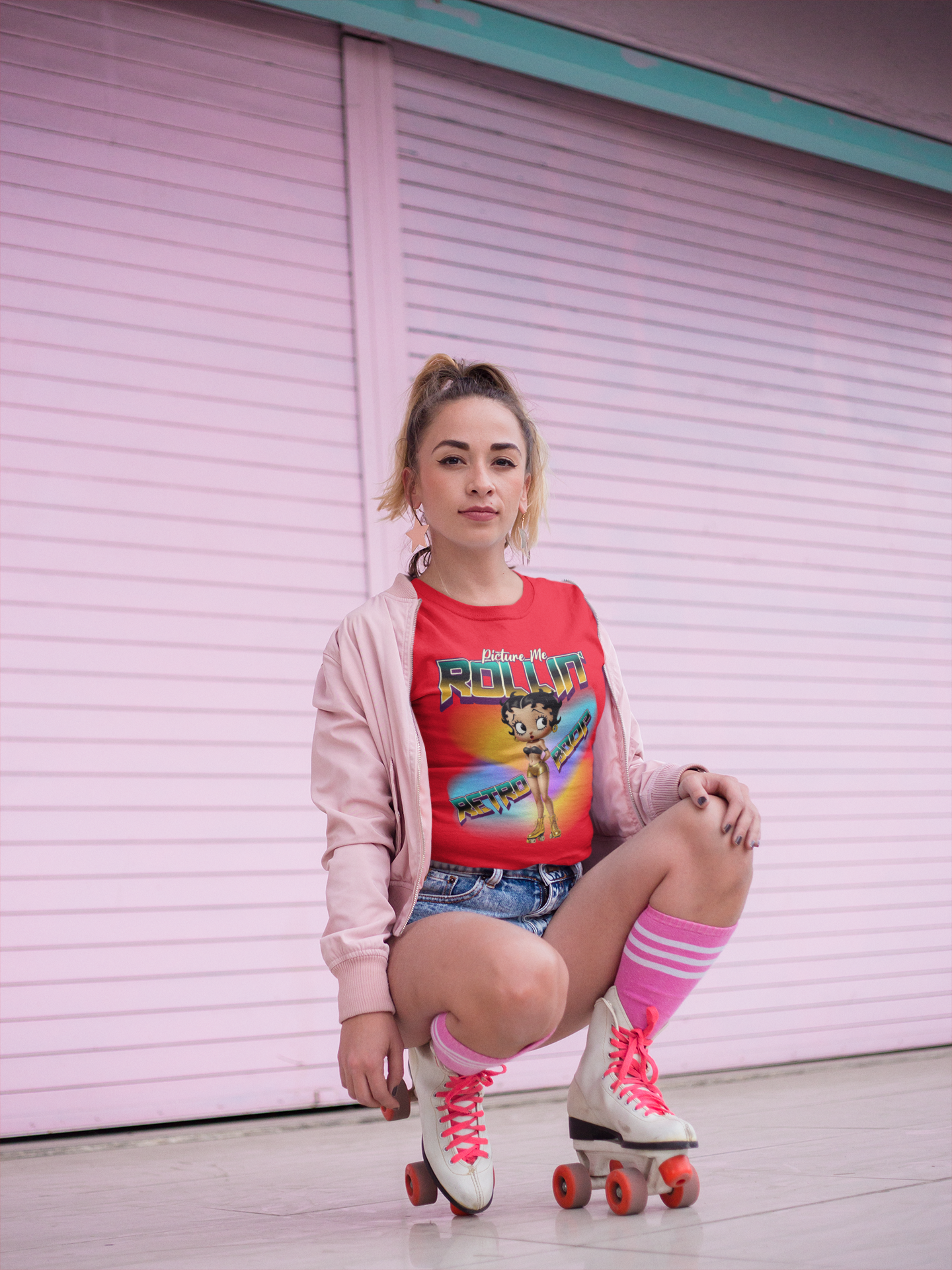 Retro Betty Boop Graphic Tee, Vintage Skater Theme Cartoon Shirt, Fun Skater Girl T-Shirt, Gift for Skater Lovers, 90s Nostalgia Apparel