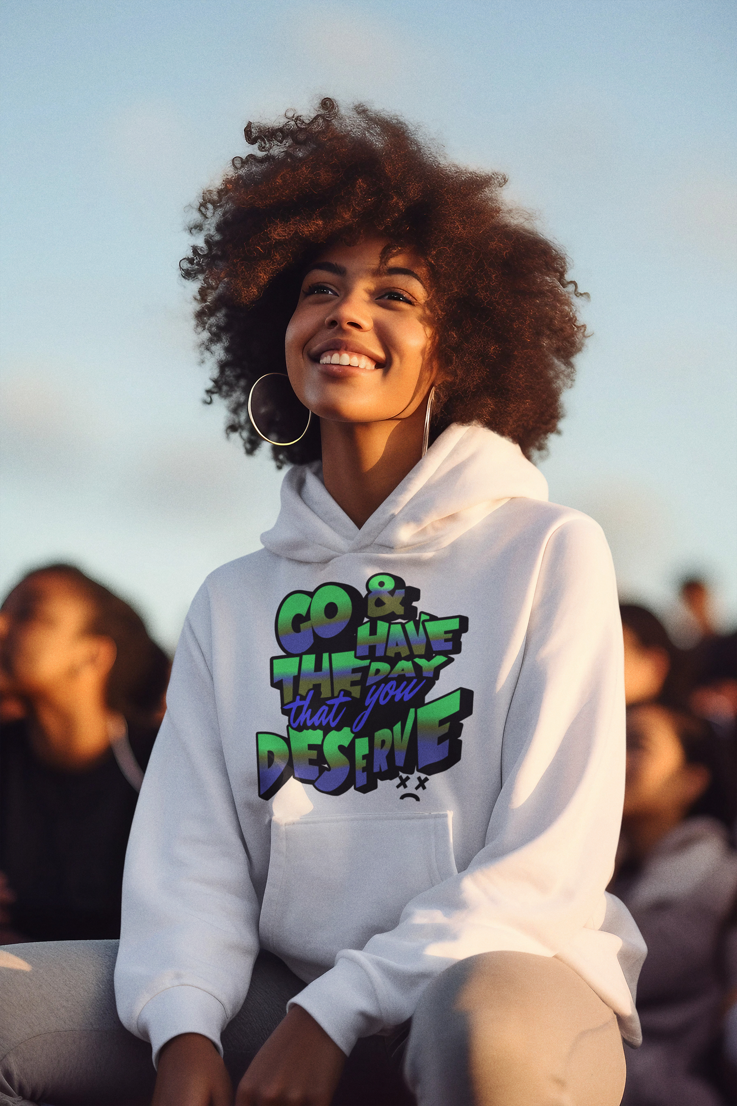 Motivational Sarcastic Hooded Long Sleeve Tee, Have the Day You Deserve Shirt, Perfect for Every Season, Encouragement or Sarcastic Apparel