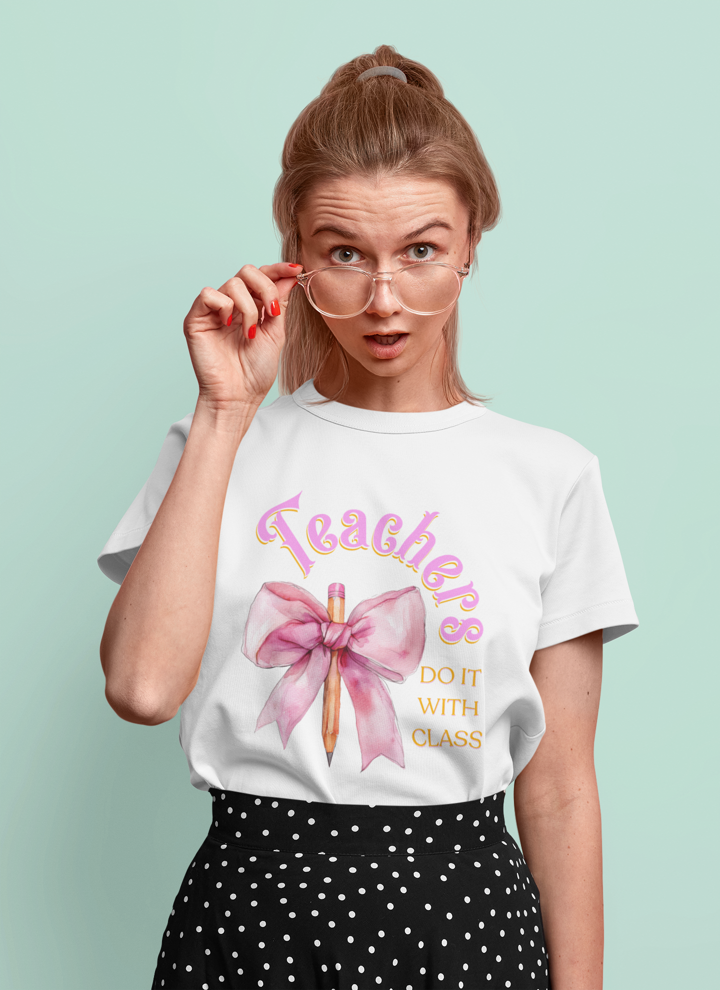 Teachers Do It with Class T-Shirt, Coquette Bow Teacher Shirt, Educator Apparel, Back to School Shirt, Cute Teacher Outfit, Cute Teacher Tee