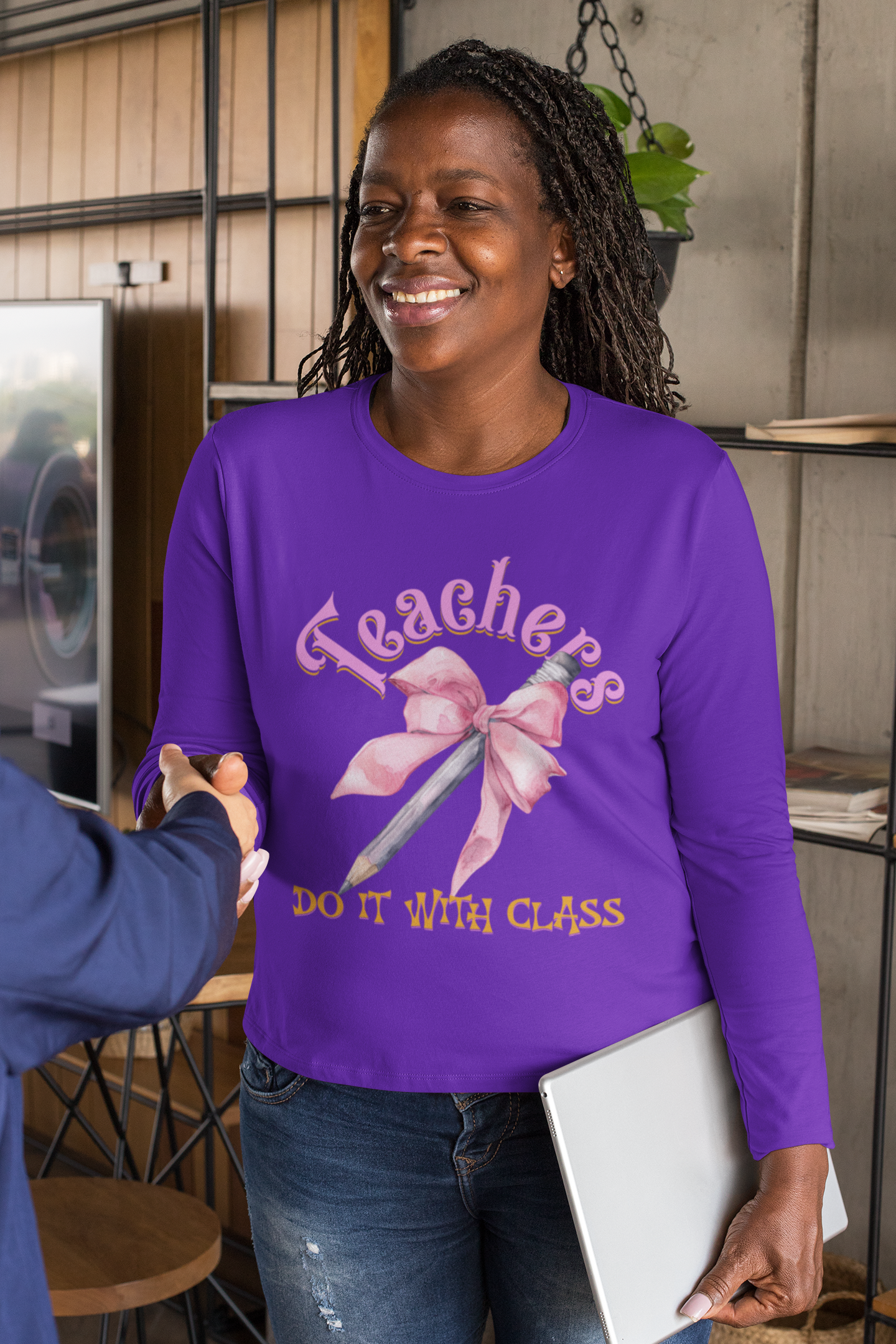 Champion Teachers Do It with Class Sweatshirt, Gift for Teachers, Coquette Bow School Apparel, Cute Teacher Appreciation Gift, Classroom Attire