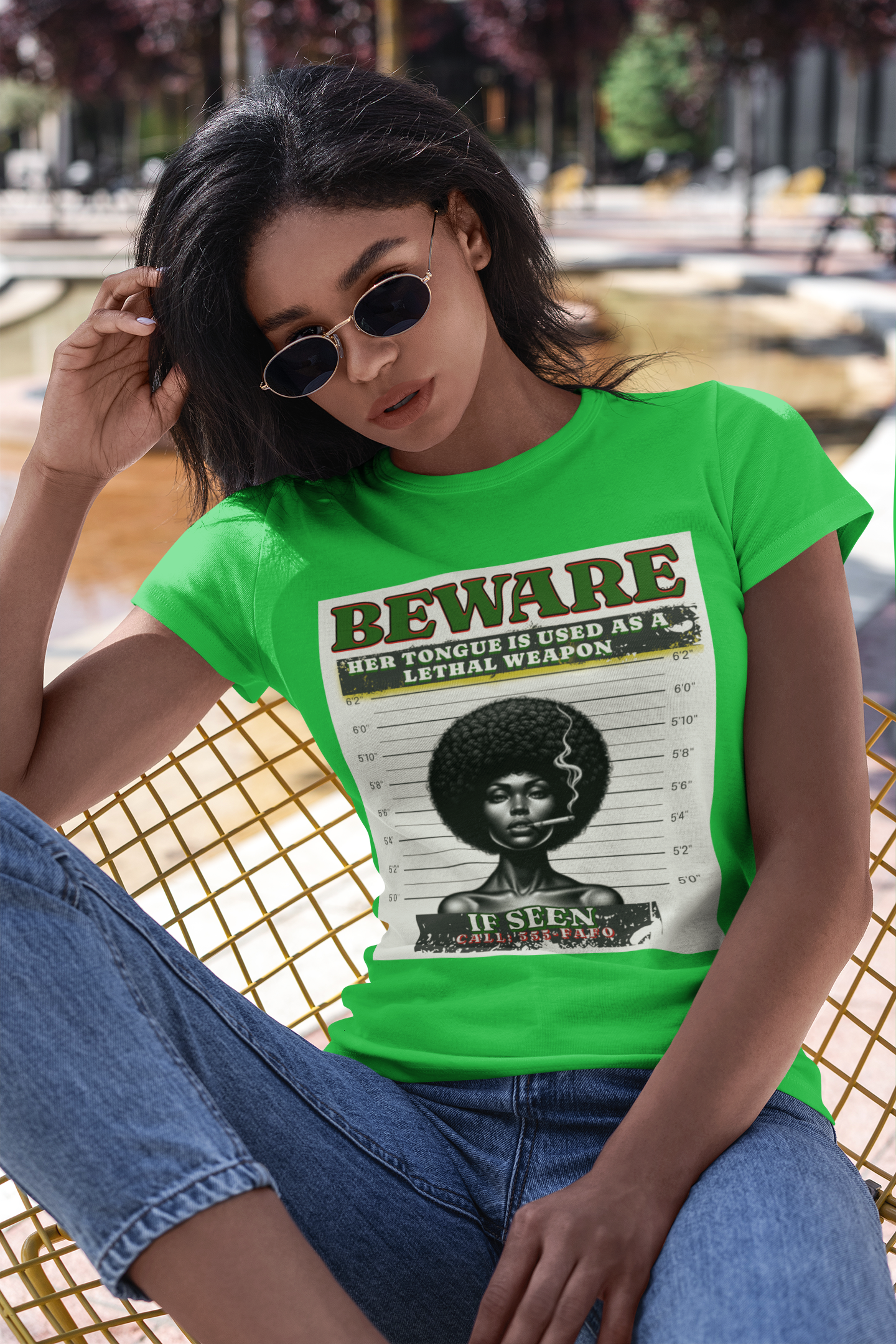 Empowering Graphic Tee, Her Tongue is a Lethal Weapon Shirt, FAFO Cotton T-Shirt, Inspirational Art Tee, Funny Trendy Gift for Friends