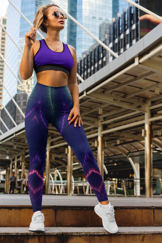 Vibrant Snakeskin Patterned Leggings for Active Lifestyle