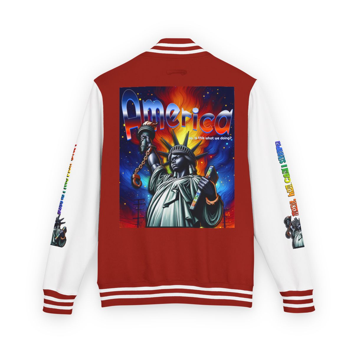 Letterman Jacket — 'America' Statue of Liberty Retro Graphic