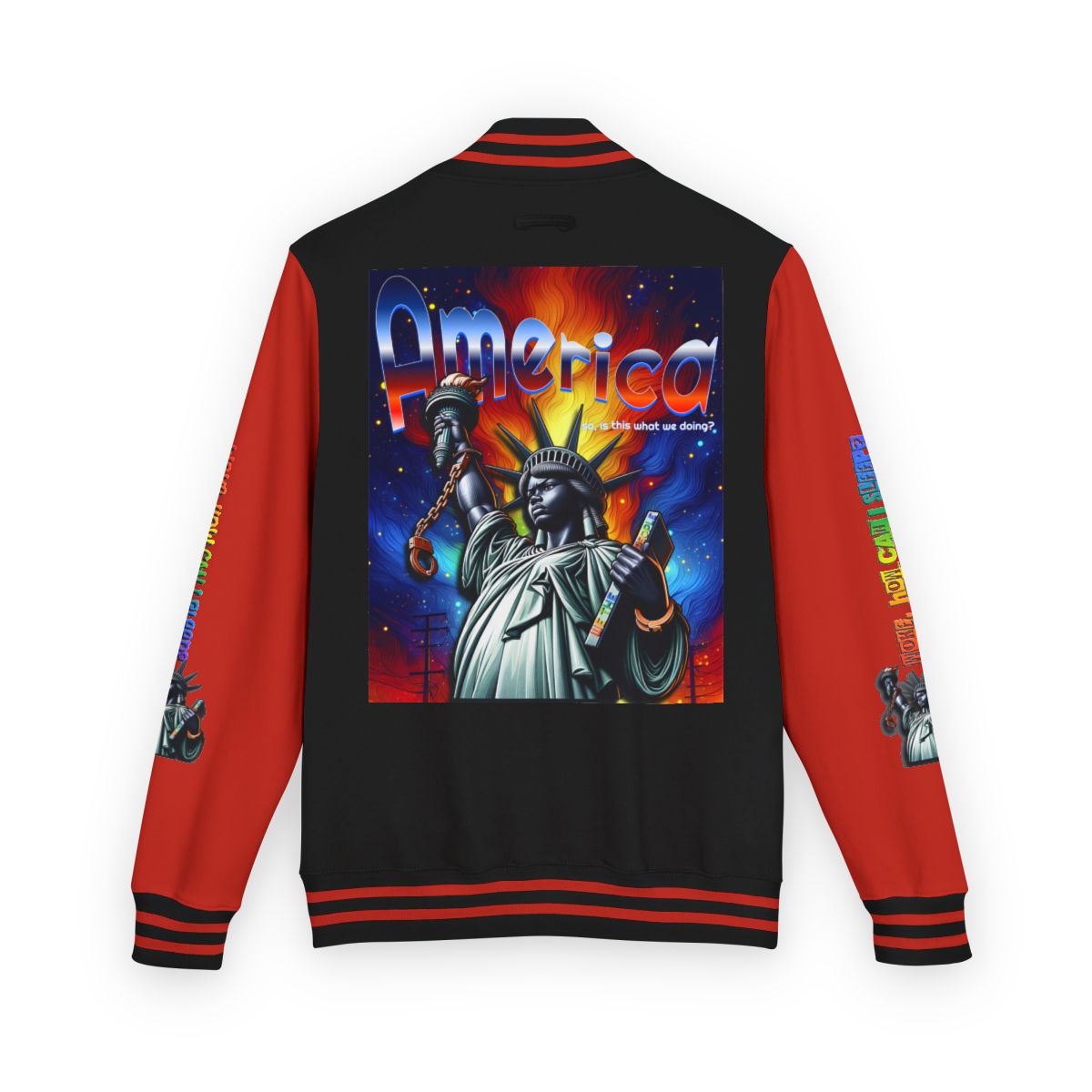 Letterman Jacket — 'America' Statue of Liberty Retro Graphic