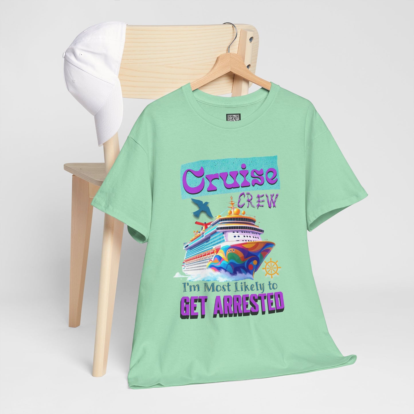 Cruise Crew Unisex Heavy Cotton Tee - Fun Vacation Shirt for Cruise Lovers, Cruise Travel Enthusiasts, Get Arrested Humor, Cruise Summer Beachwear,