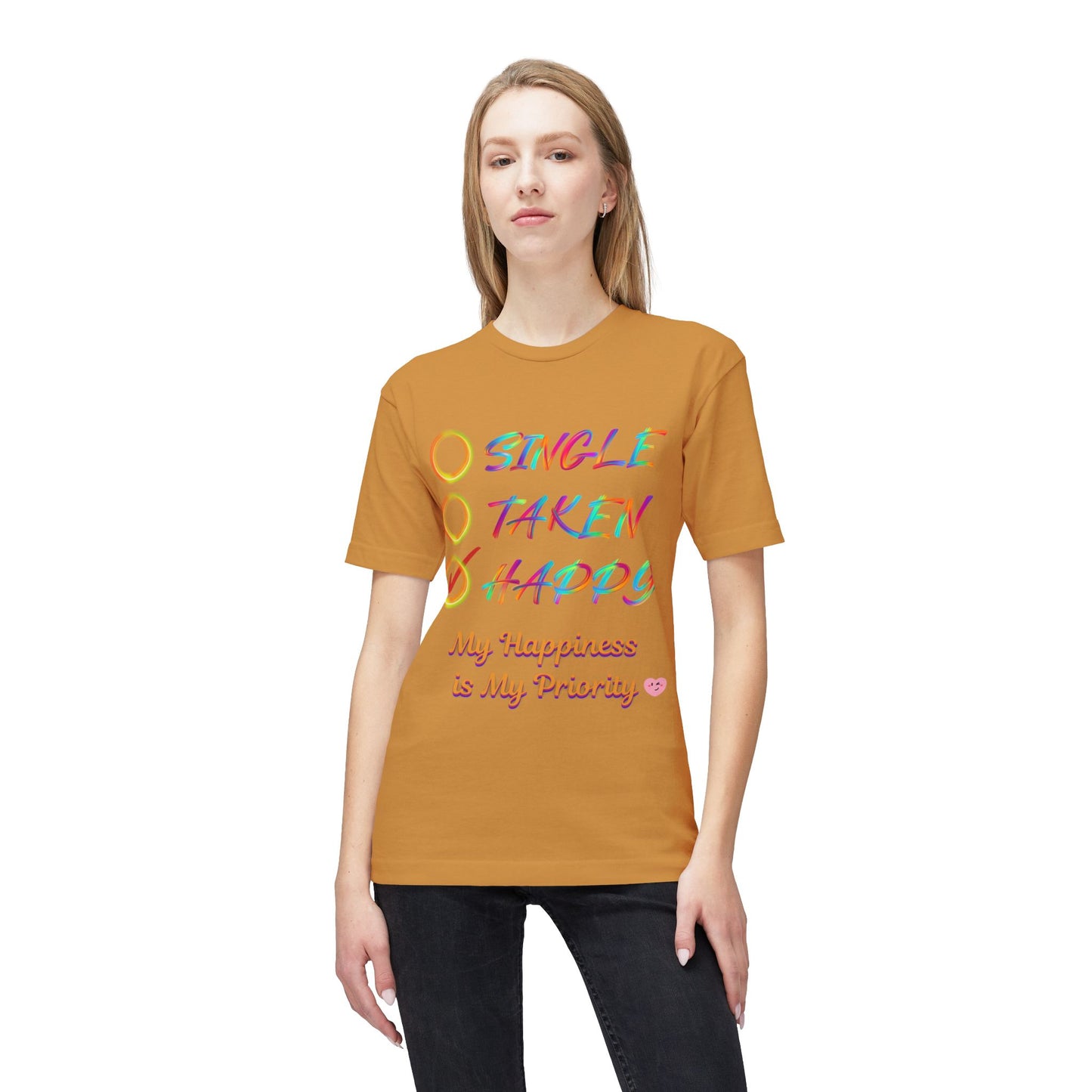 My Happiness is My Priority, Unisex Midweight T-shirt, Valentine to Myself T-Shirt, Valentine T-Shirt, Self-Love T-Shirts, Taken, Single Happy