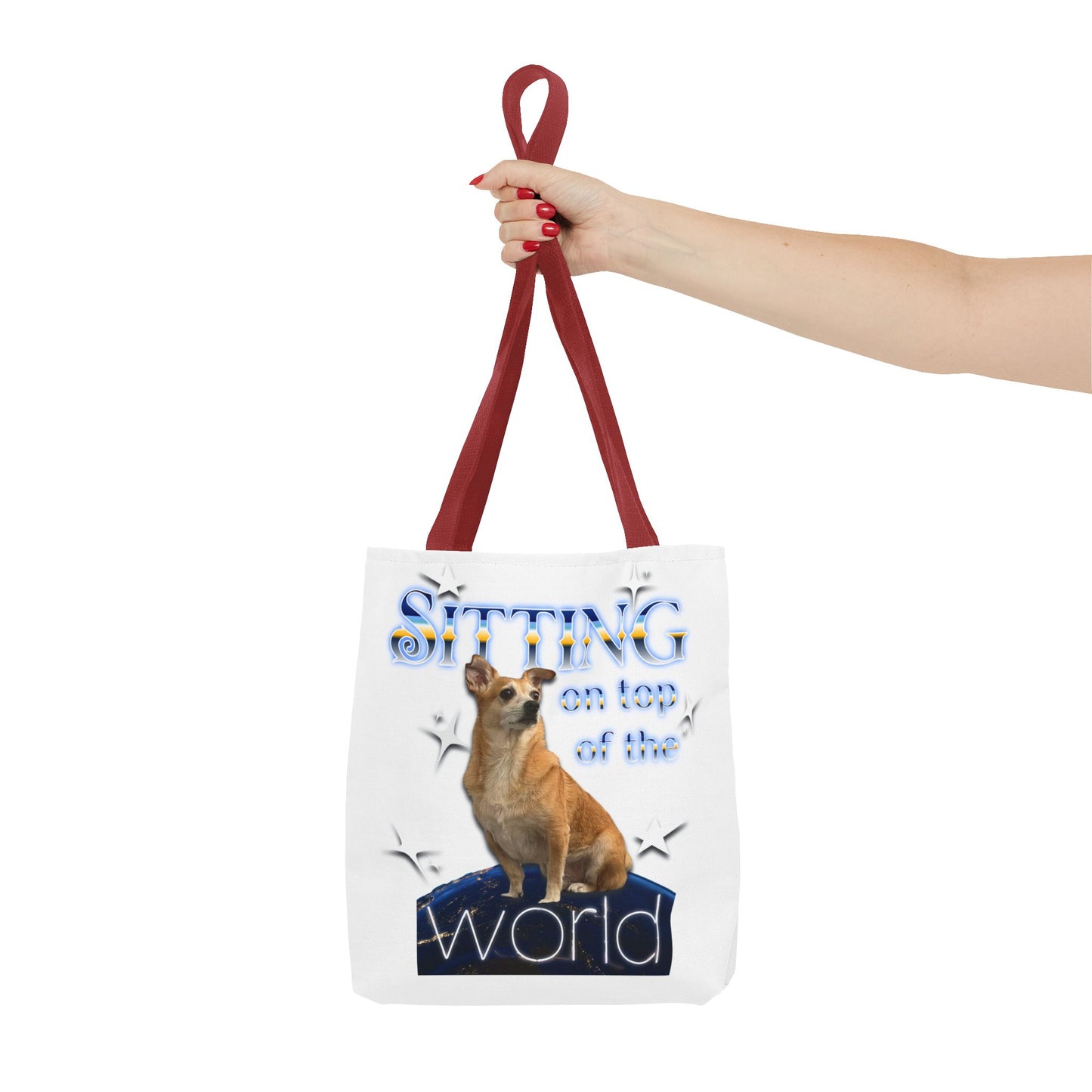 Personalized Tote Bag — "Sitting on Top of the World" Corgi Tote