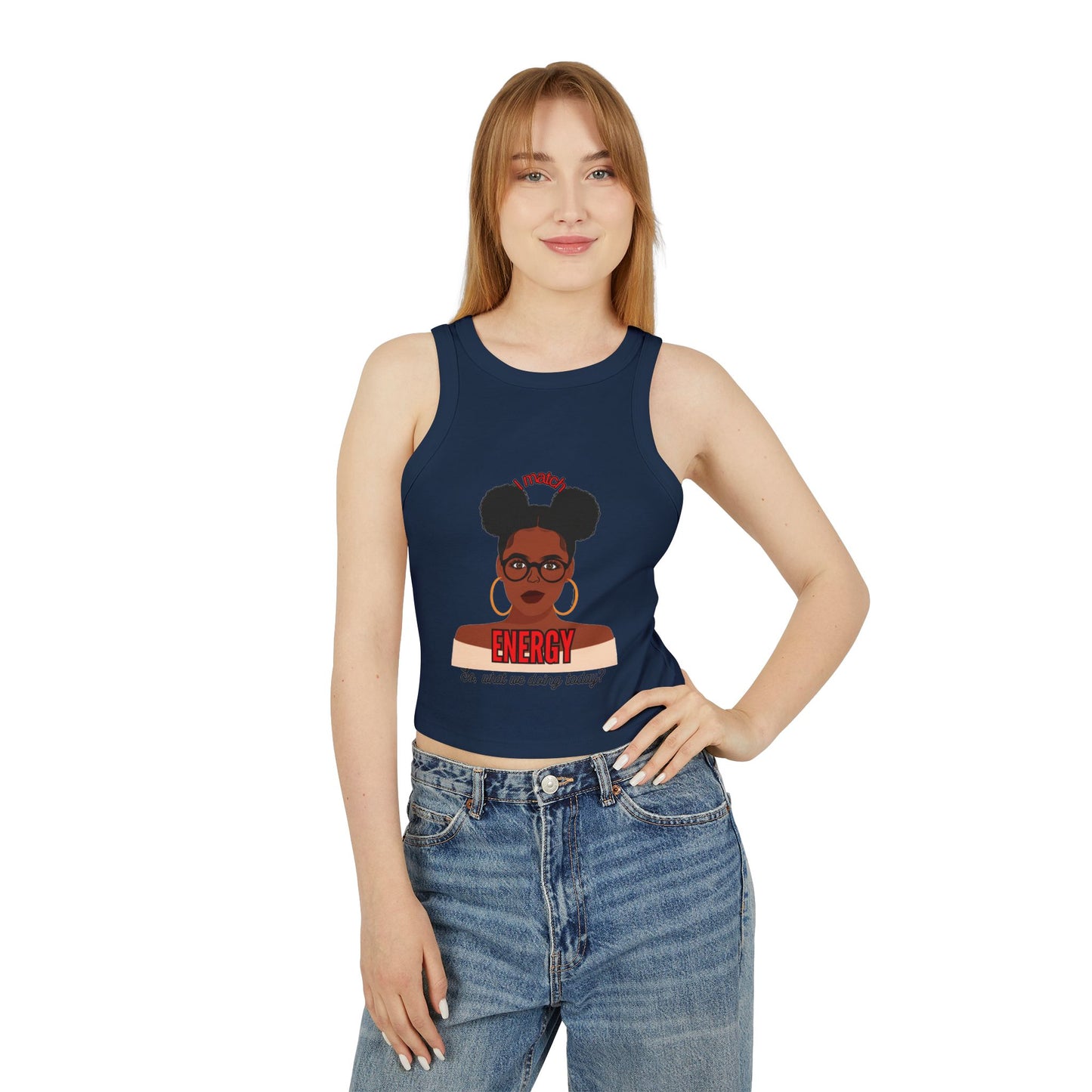 I Match Energy Women's Micro Rib Racer Tank Top,